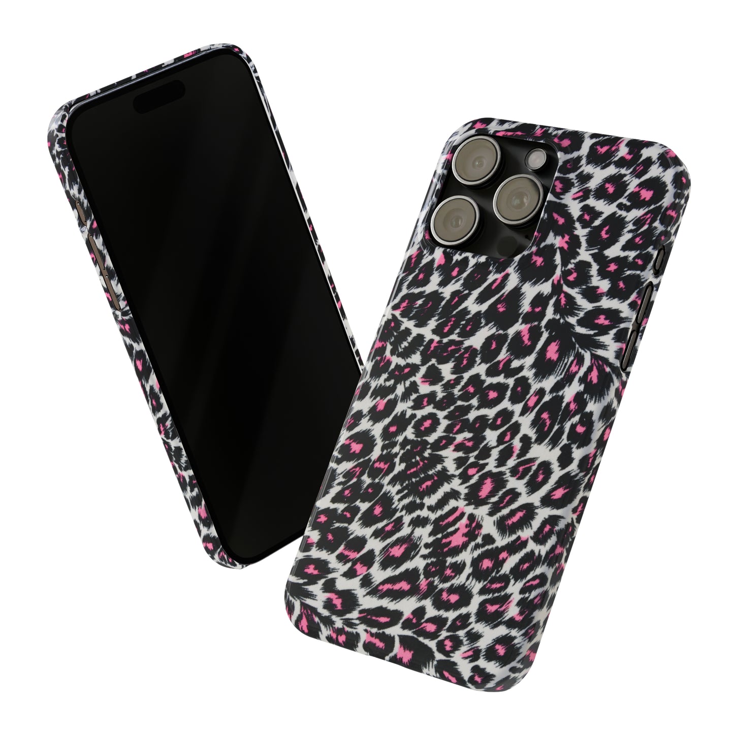 Fierce Femininity Pink and Black Leopard Print Iphone 15-12 Slim Phone Case