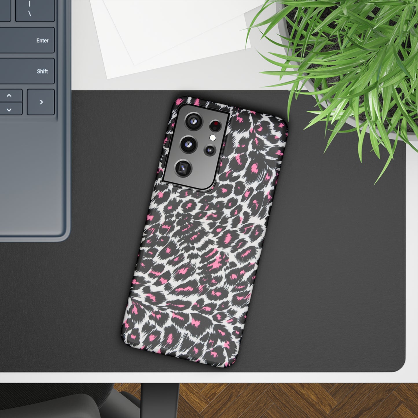 Fierce Femininity Pink and Black Leopard Print Samsung Slim Cases