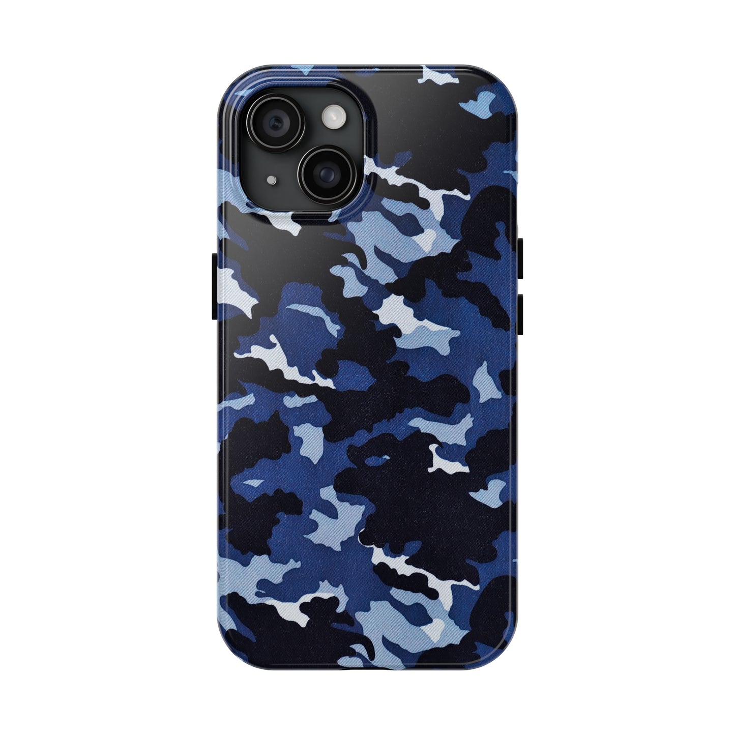 Deep Sea Concealment: Navy Blue Camouflage Iphone Tough Phone Case