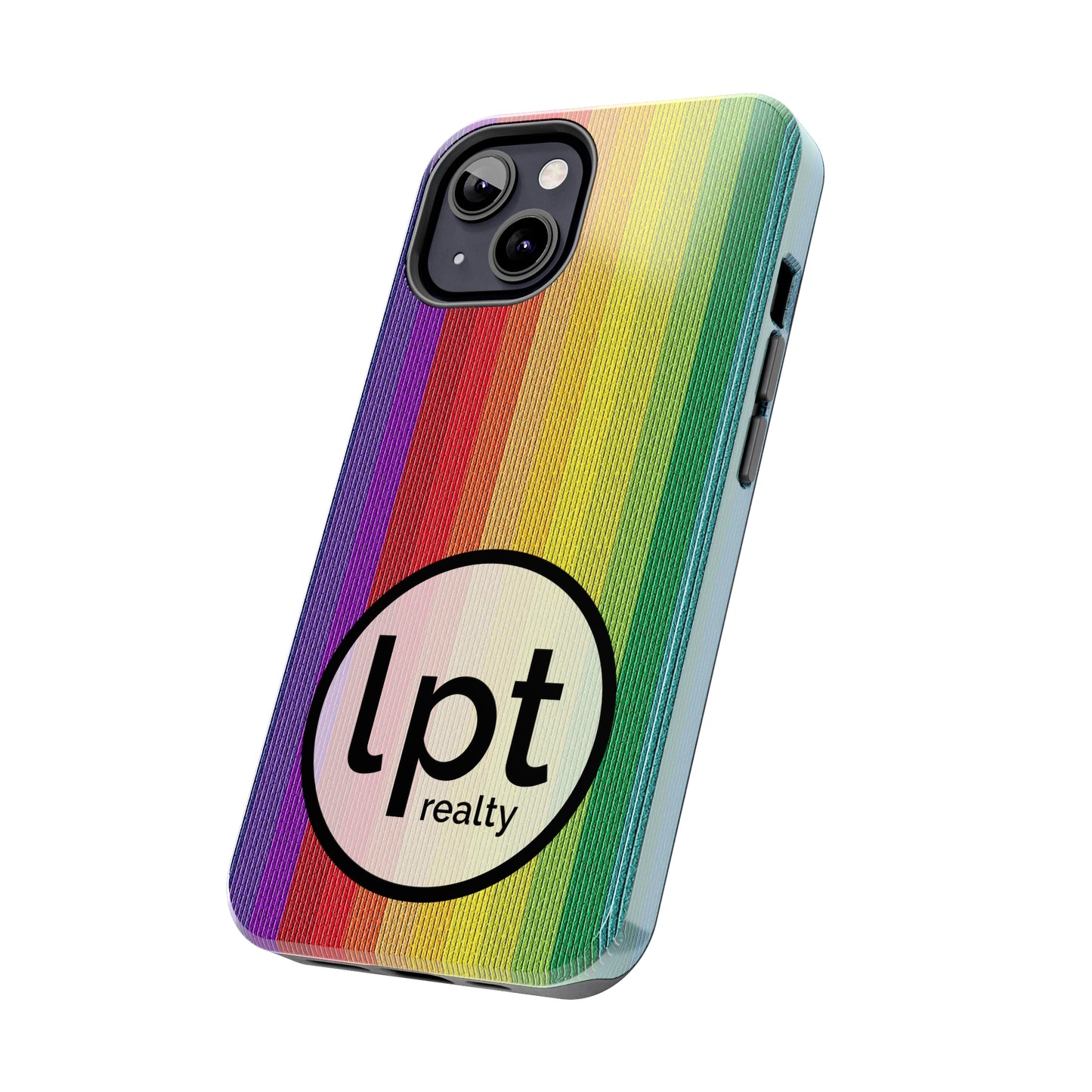 LPT Realty Logo -  Rainbow Stripe Design Iphone Tough Phone Case