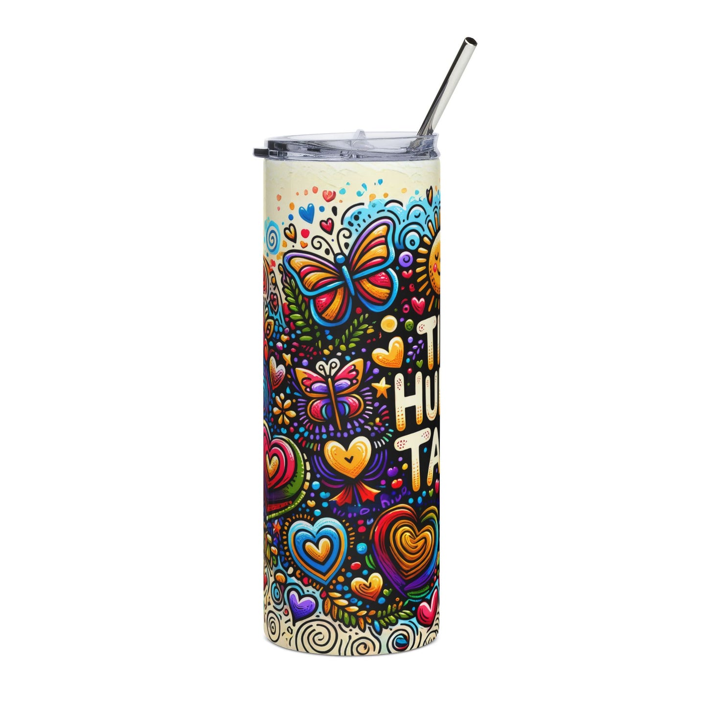 Tiny Human Tamer, Preschool Teacher Seamless Design 20 oz Skinny Tumbler