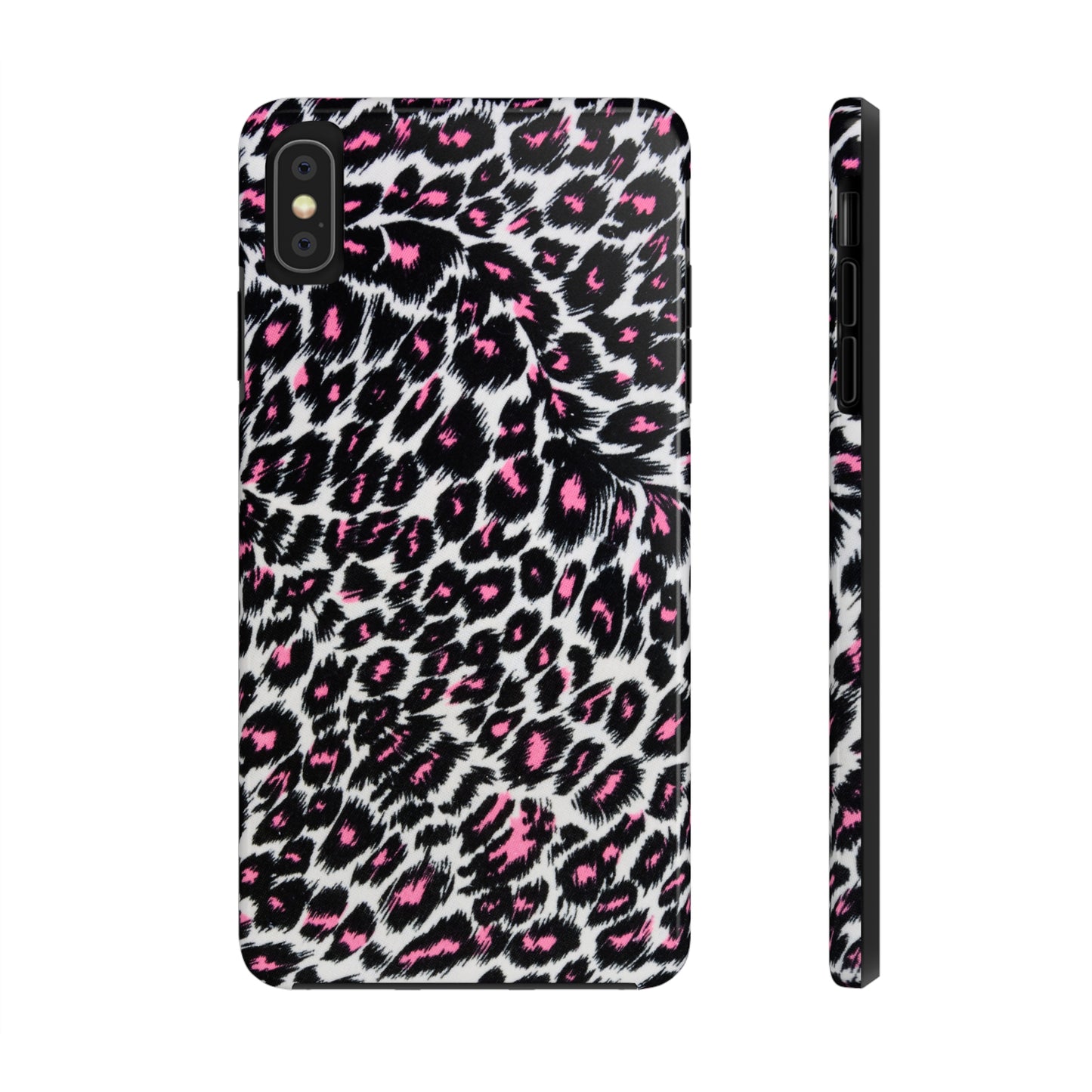 Fierce Femininity Pink and Black Leopard Print Iphone Tough Phone Case