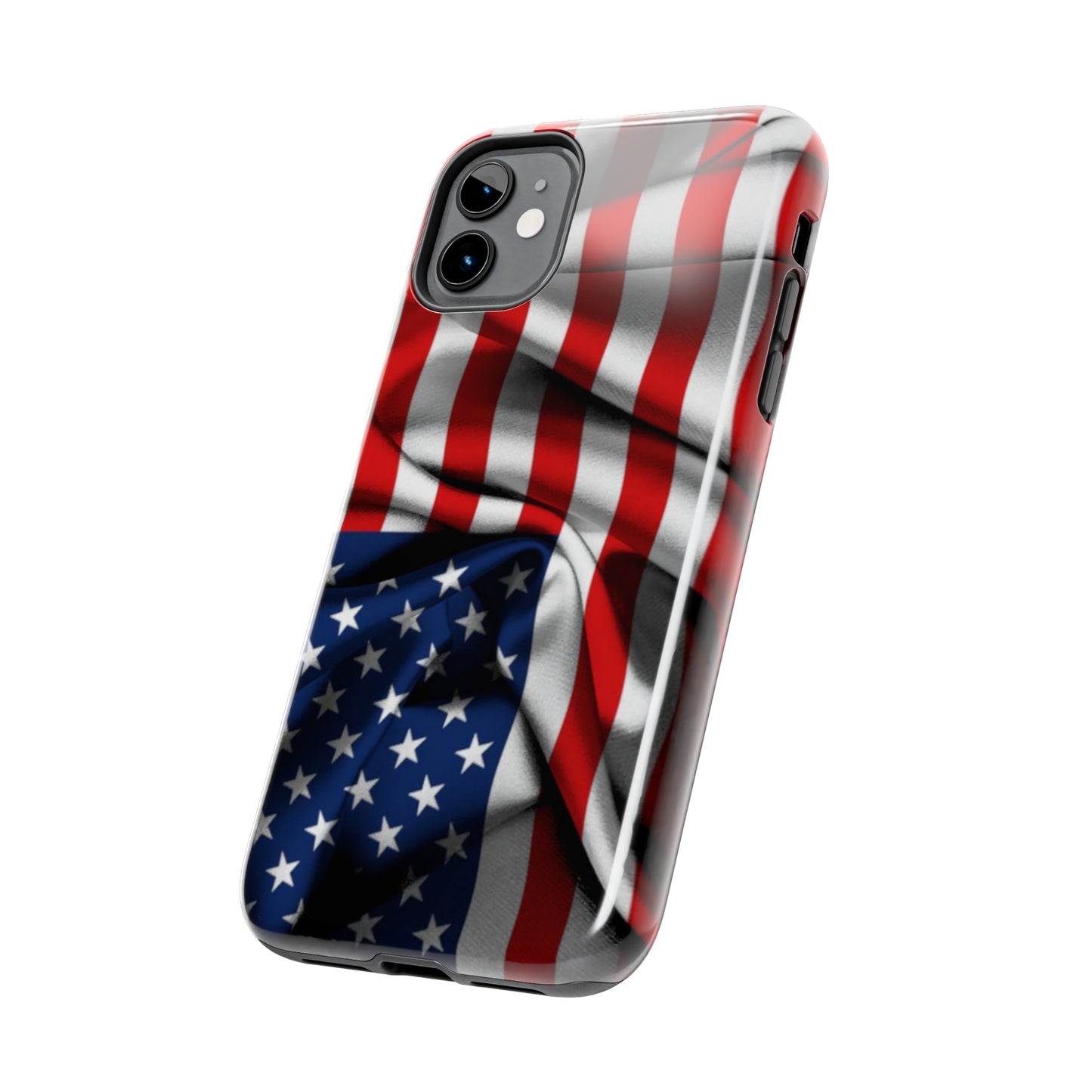 Proudly Unfurling: The American Flag Waves in Patriotic Splendor Iphone Tough Phone Case