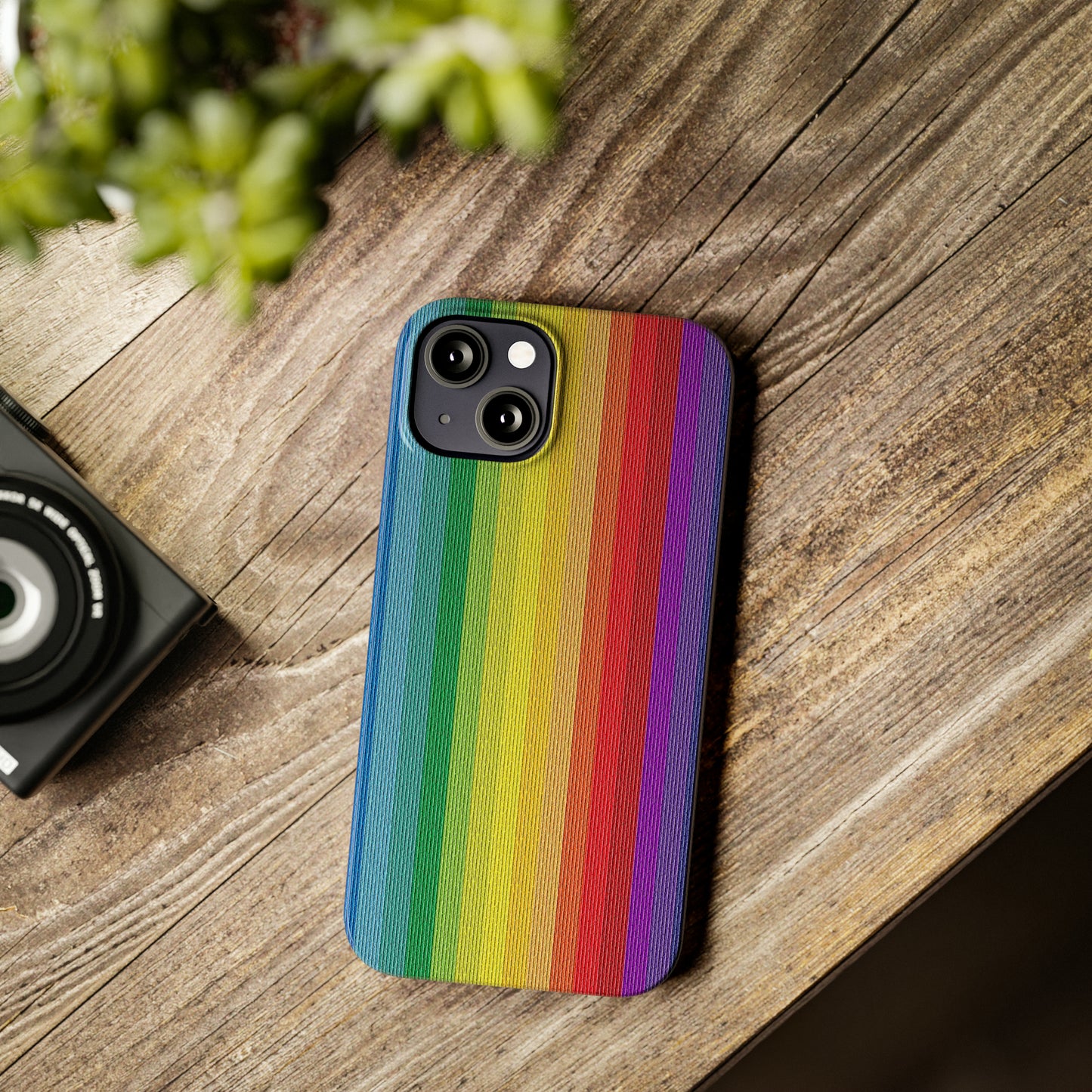 Rainbow Stripe Design Iphone 15-12 Slim Phone Case