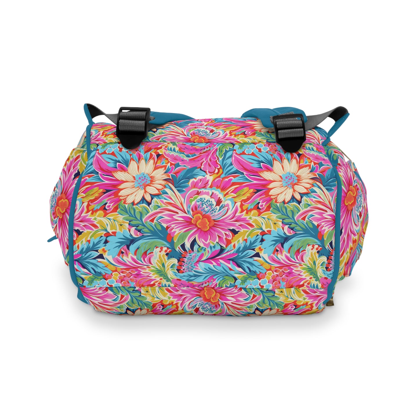 Coastal Summer Blooms: Bright Floral Watercolors in Coastal Hues Multifunctional Diaper Backpack