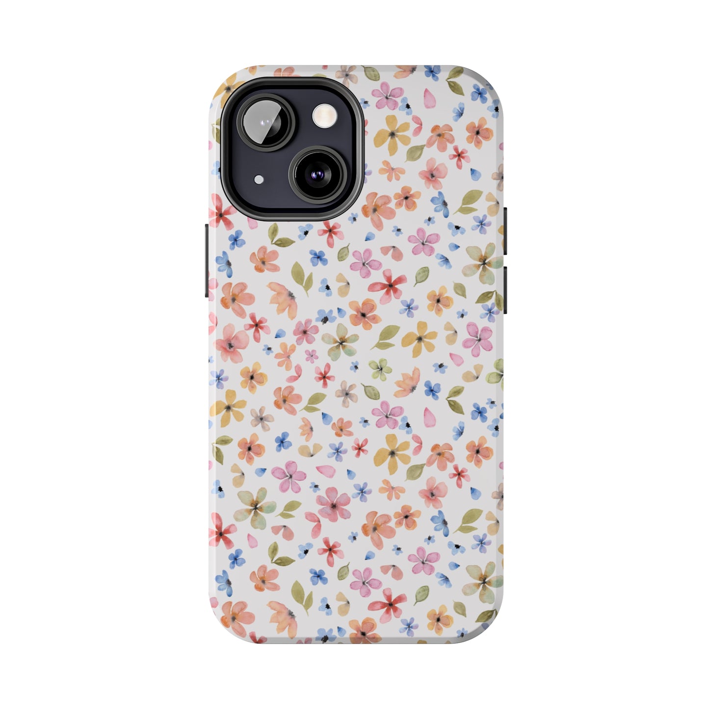 Tiny Pink, Yellow and Blue Flowers Iphone Tough Phone Case