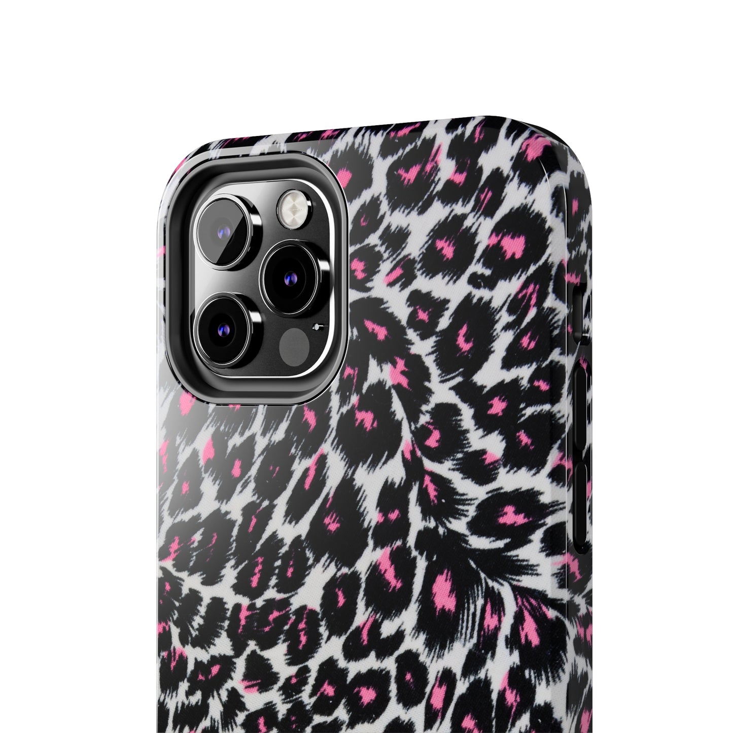 Fierce Femininity Pink and Black Leopard Print Iphone Tough Phone Case