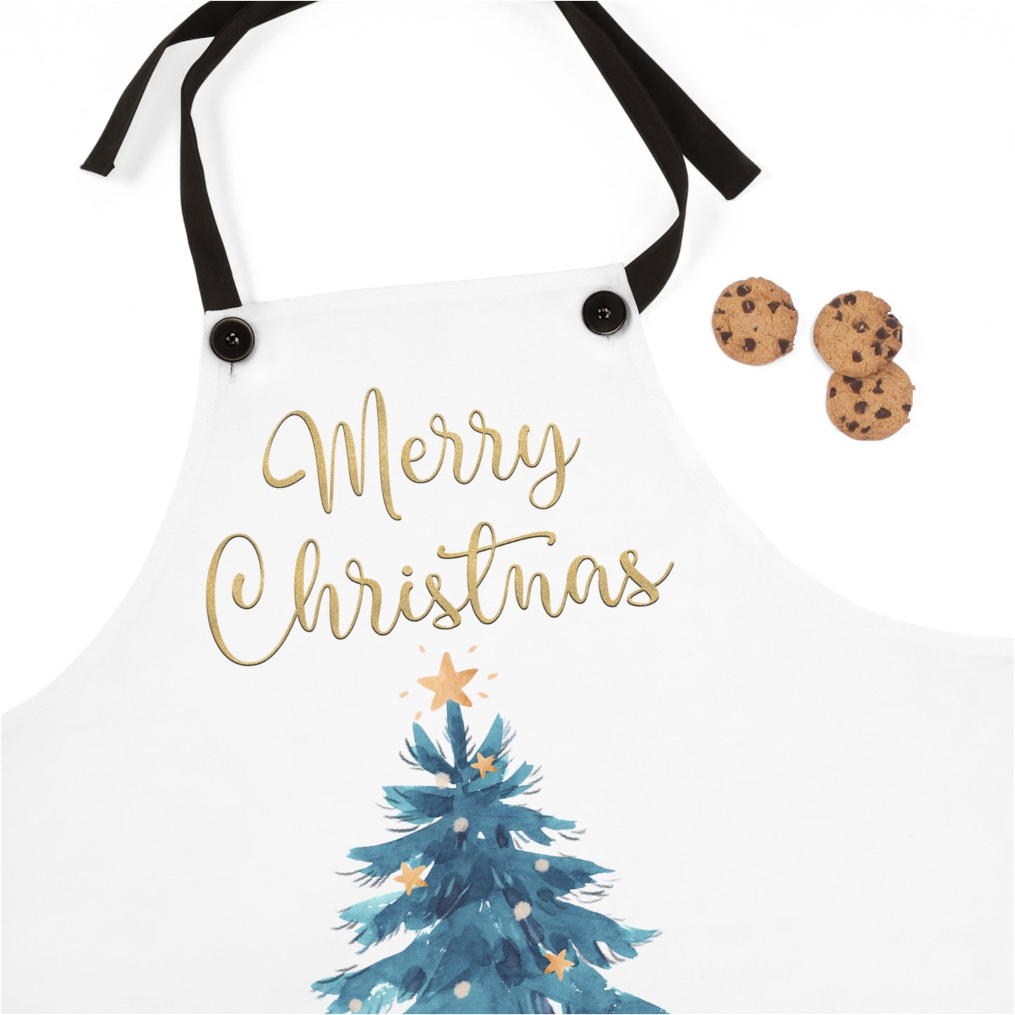 Merry Christmas and Christmas Tree - Kitchen Chef Apron