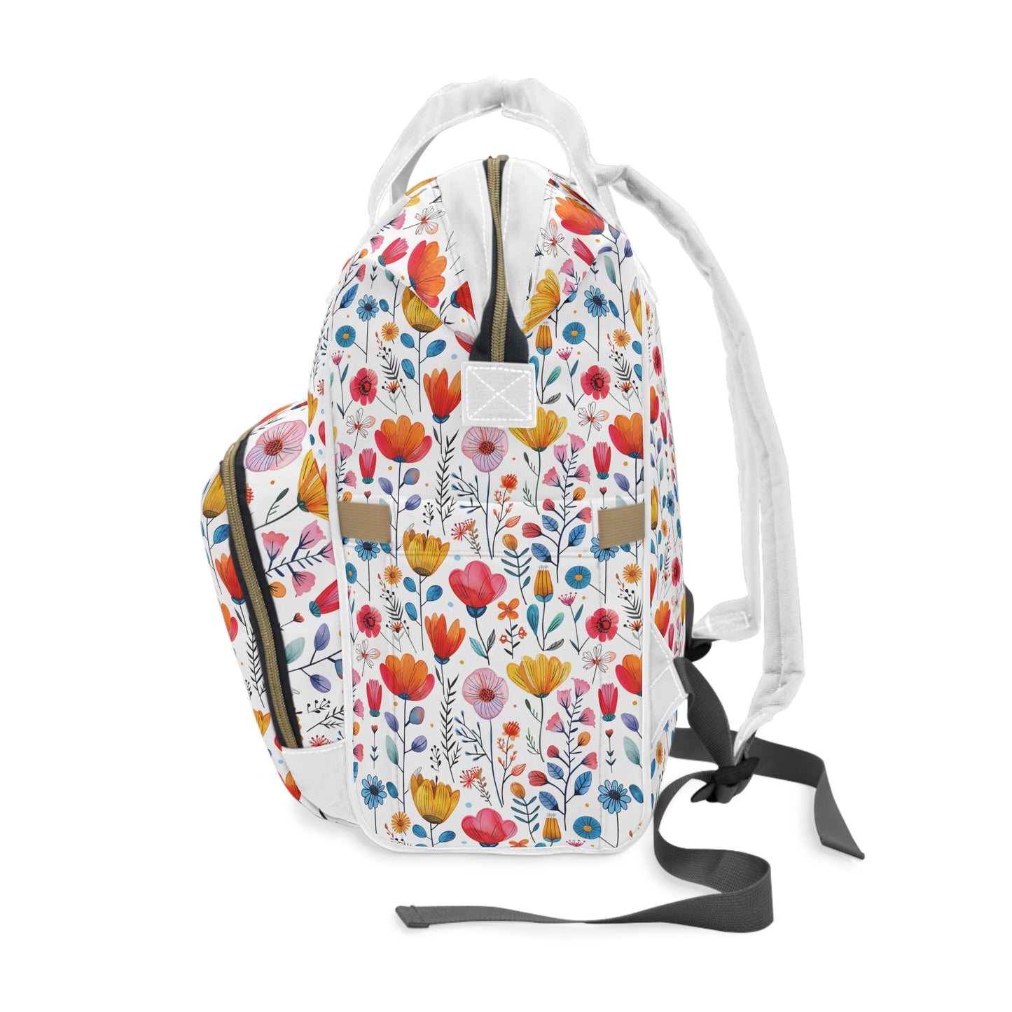 Vibrant Spring Blooms in a Kaleidoscope of Colors Multifunctional Diaper Backpack