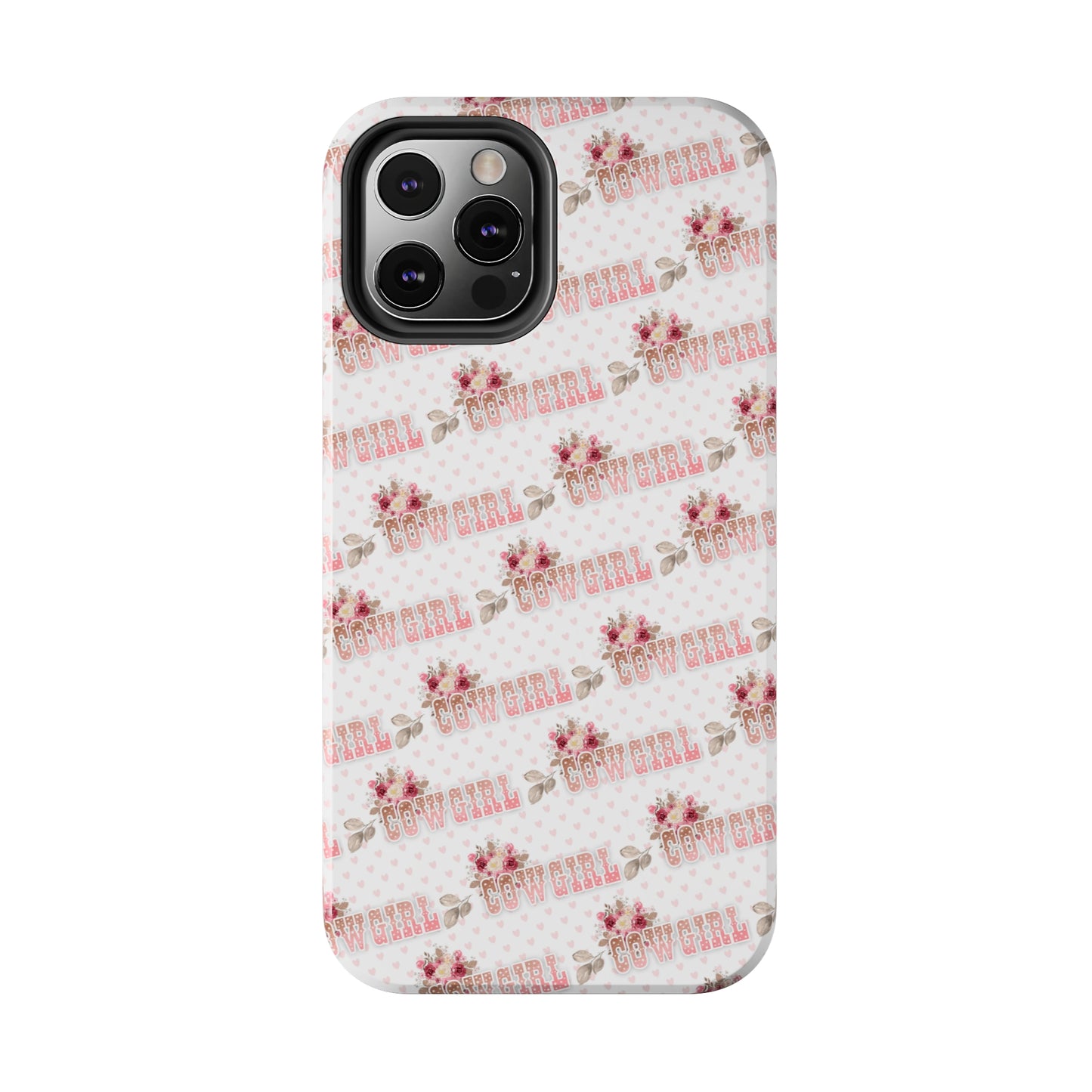 Pink Cowgirl and Flowers Iphone Tough Phone Case