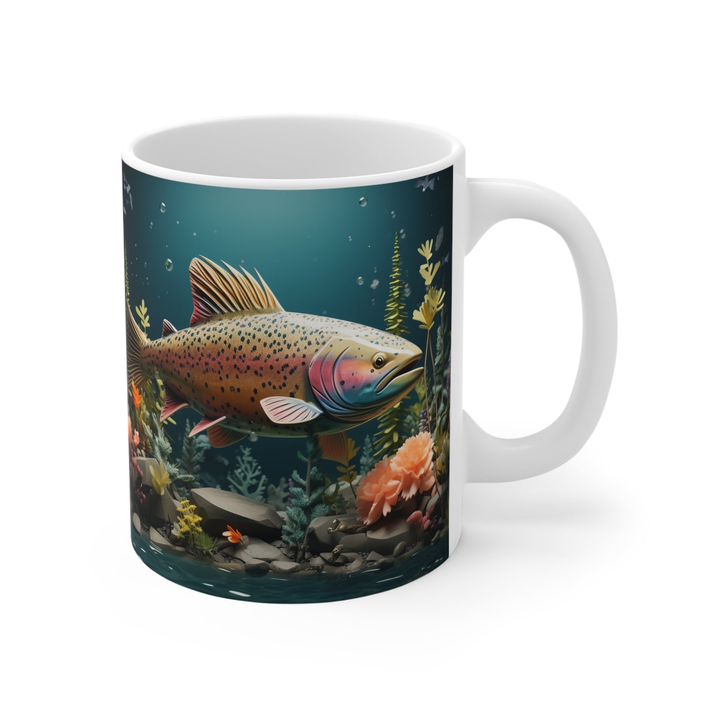 Rainbow Trout in Underwater Garden 11oz Coffee Mug