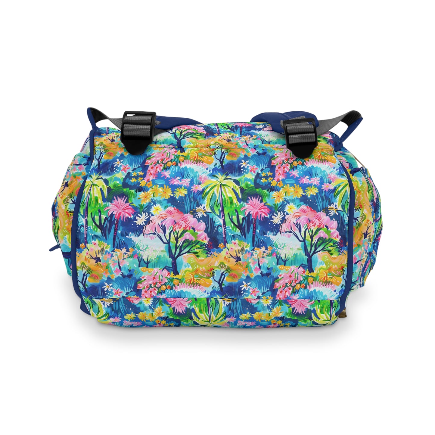 Kaleidoscope Canopy: Tropical Palm Symphony Multifunctional Diaper Backpack