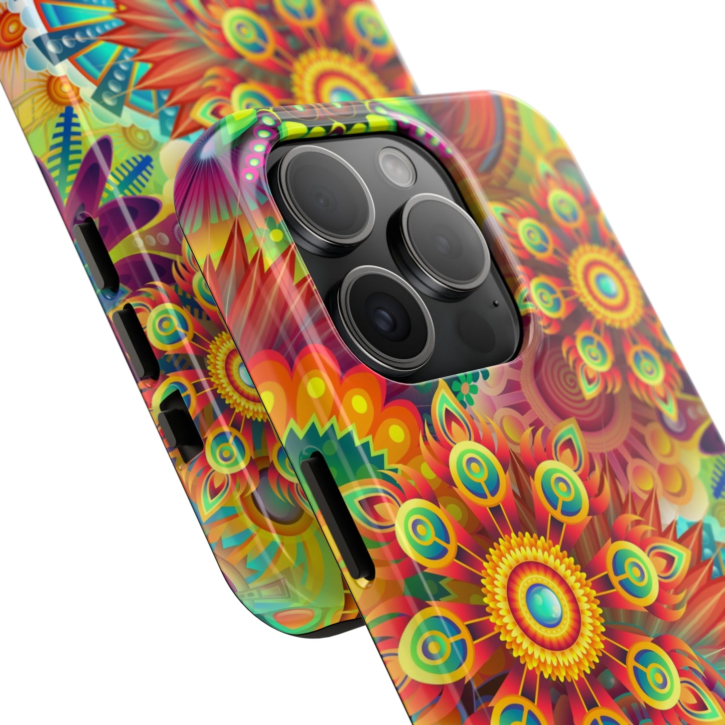 Rainbow Flower Power Design Iphone Tough Phone Case