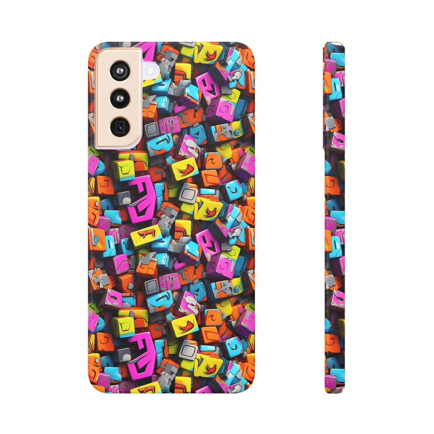 3D Abstract Colorful Block Design Samsung Slim Cases