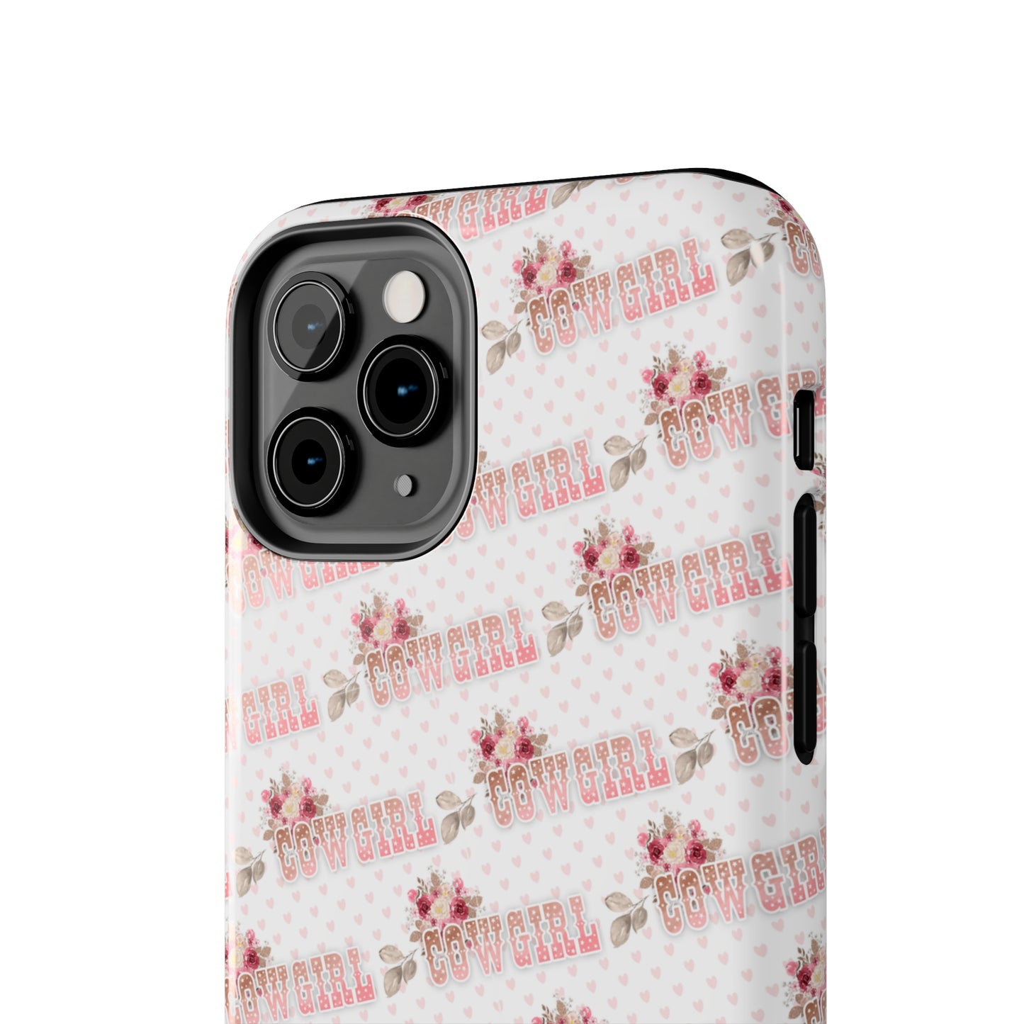 Pink Cowgirl and Flowers Iphone Tough Phone Case