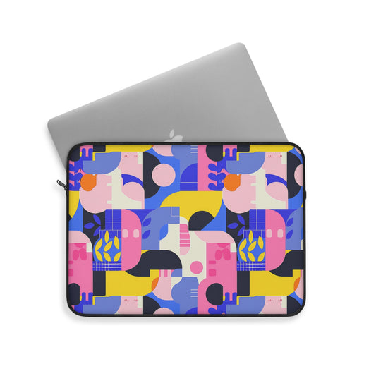 Pop Art in Vibrant Bold Geometric Colors Laptop or Ipad Protective Sleeve 3 Sizes Available