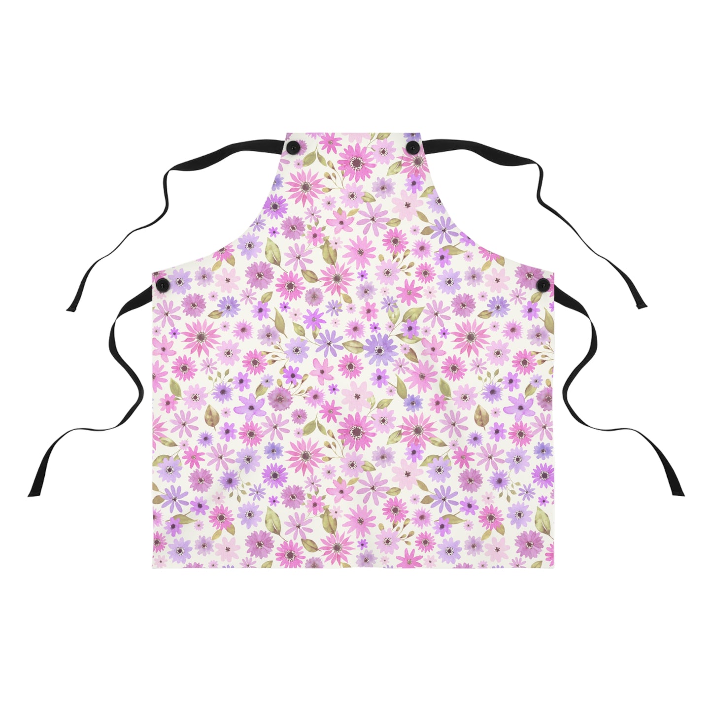 Pink and Purple Flower Design - Kitchen Chef Apron