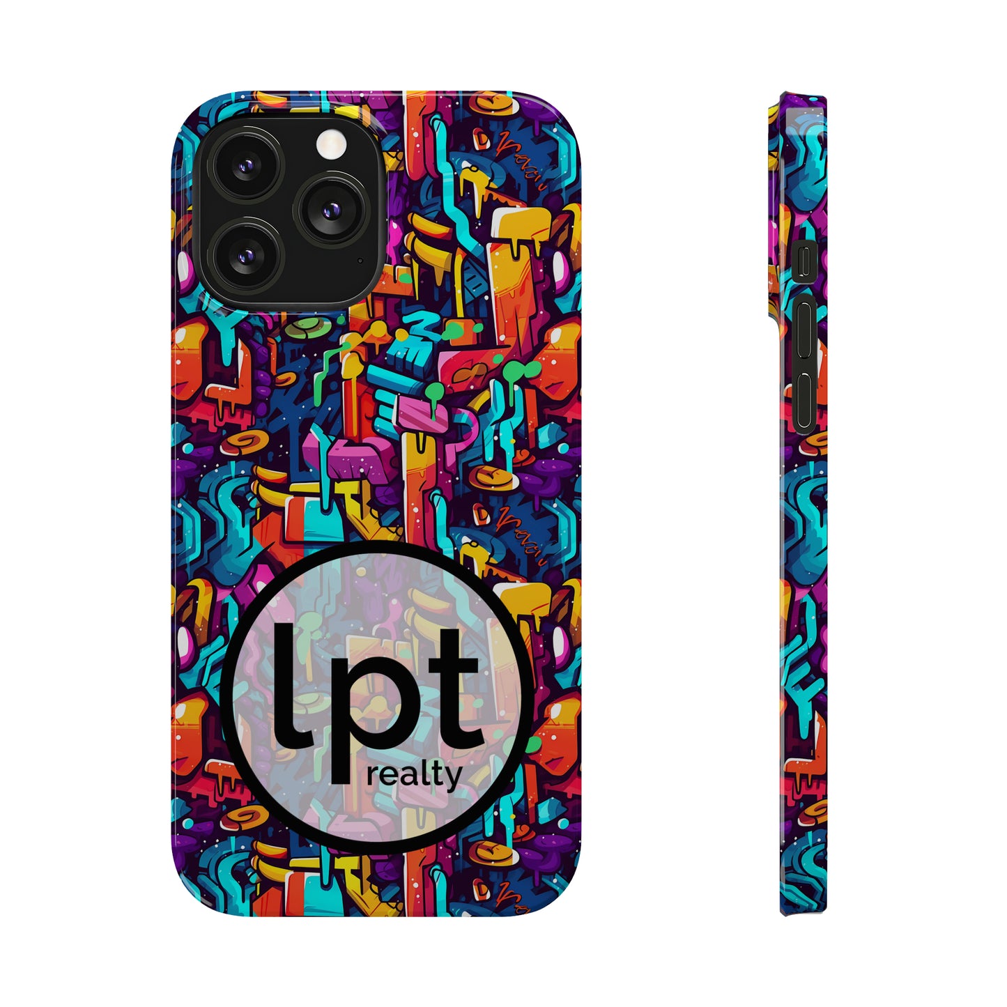 LPT Realty Logo -  3D Abstract Colorful Street Graffiti Art Design Iphone 15-12 Slim Phone Case