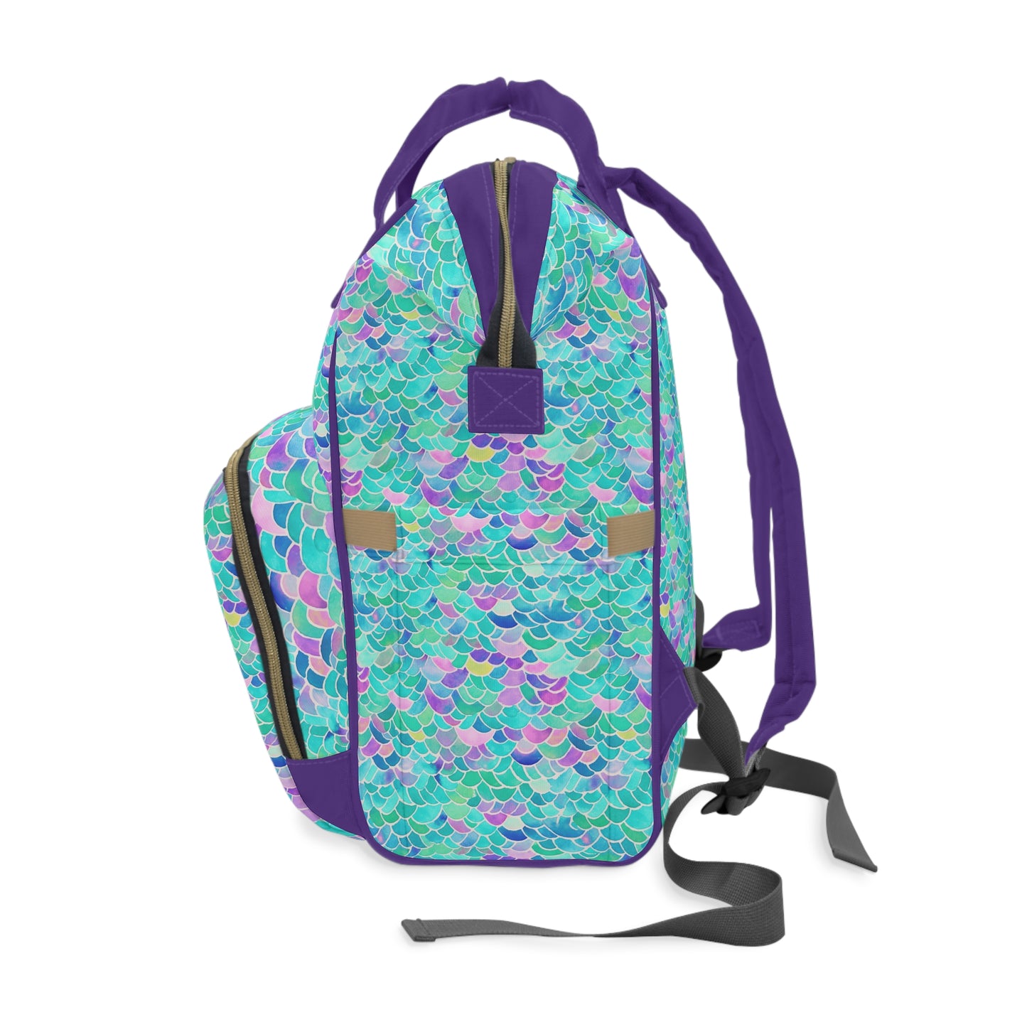 Pastel Seas: Mermaid Tail in Enchanting Pastel Hues Multifunctional Diaper Backpack