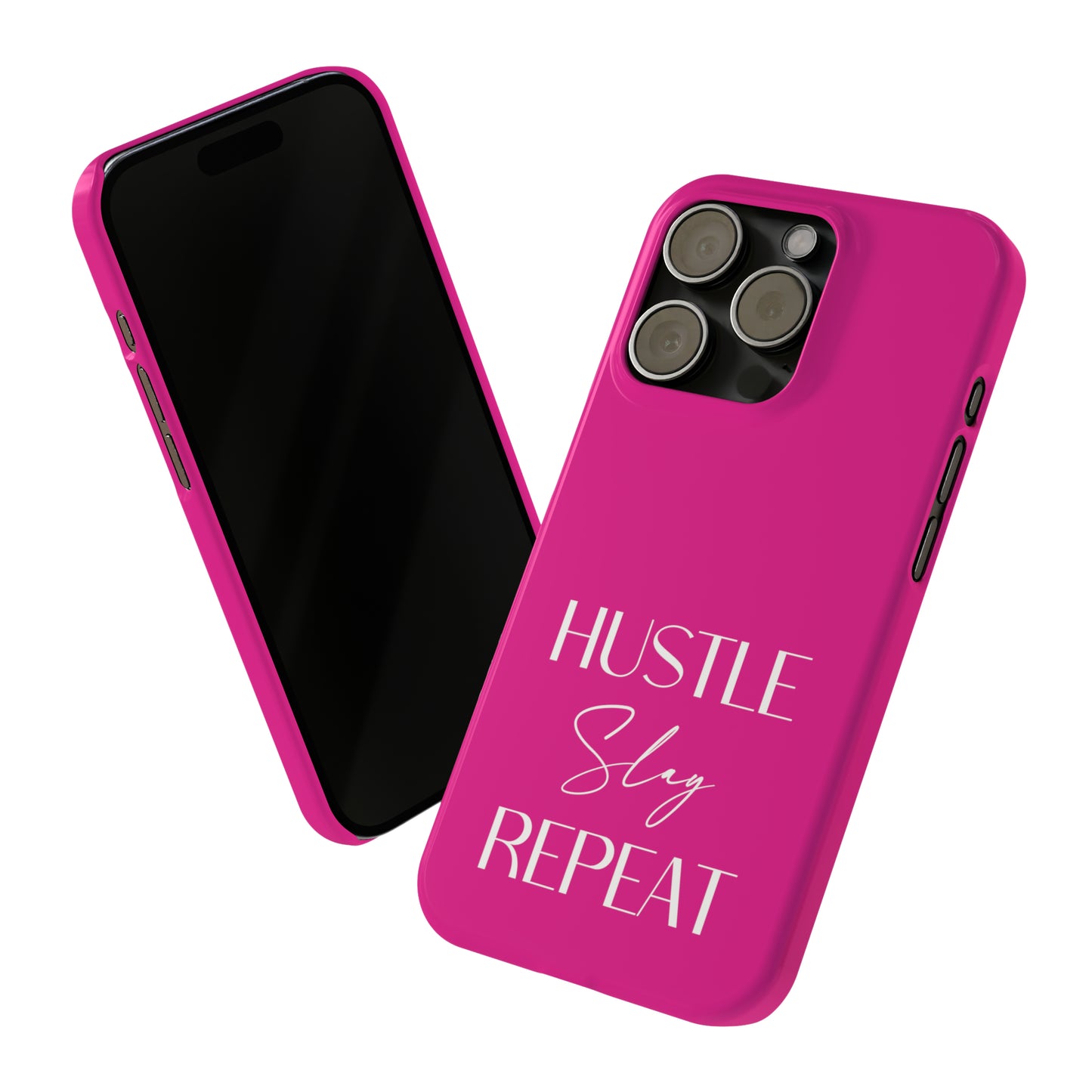 Pink - Hustle Slay Repeat Iphone 15-12 Slim Phone Case