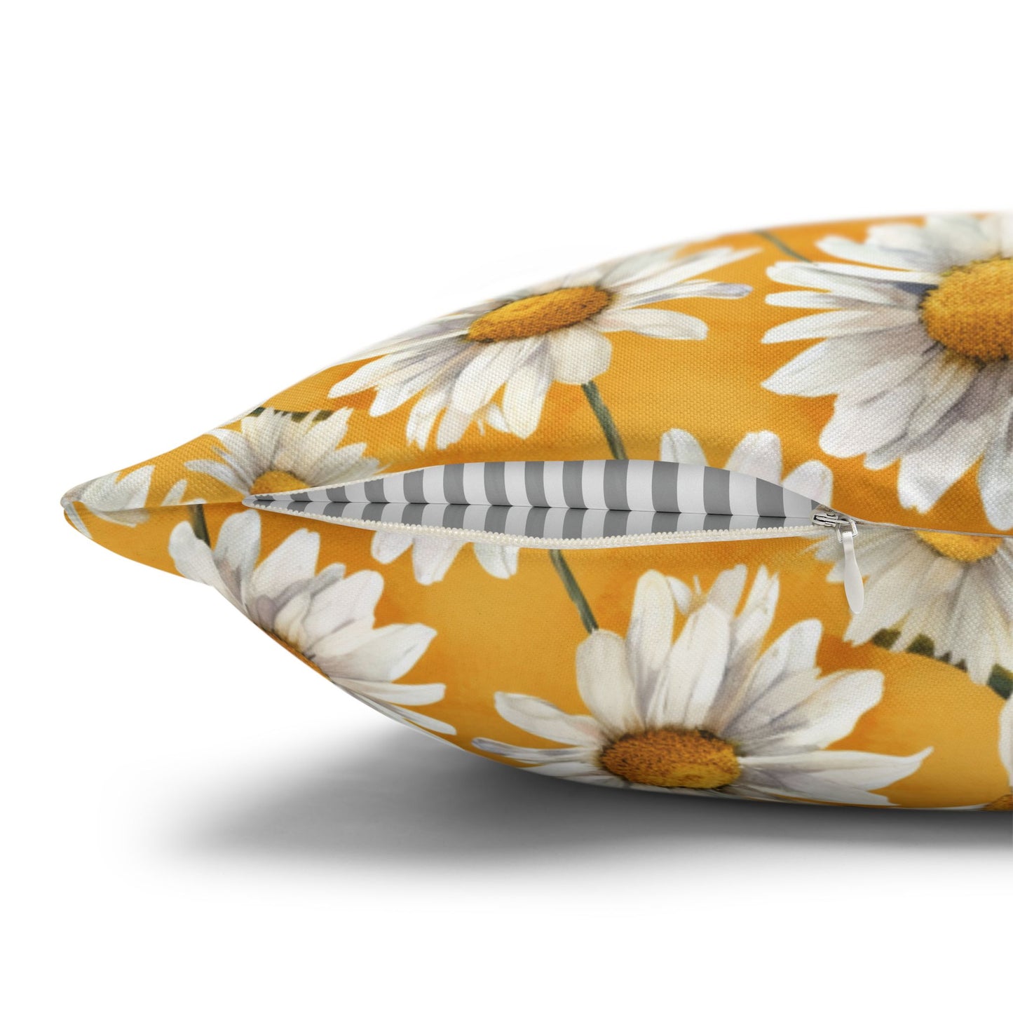 Golden Daisy Field with Vibrant Yellow Floral Design Spun Polyester Square Pillowcase 4 Sizes