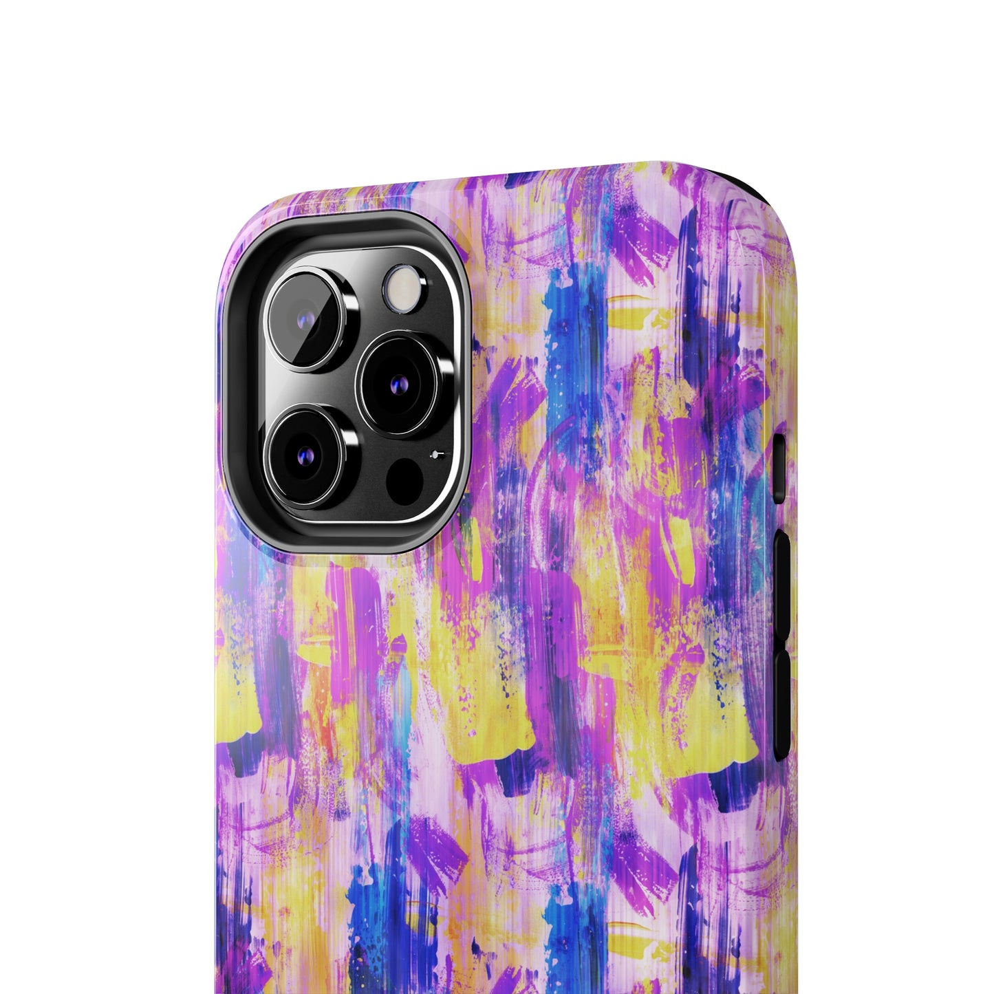 Pink & Yellow Spring Painted Abstract Iphone Tough Phone Case