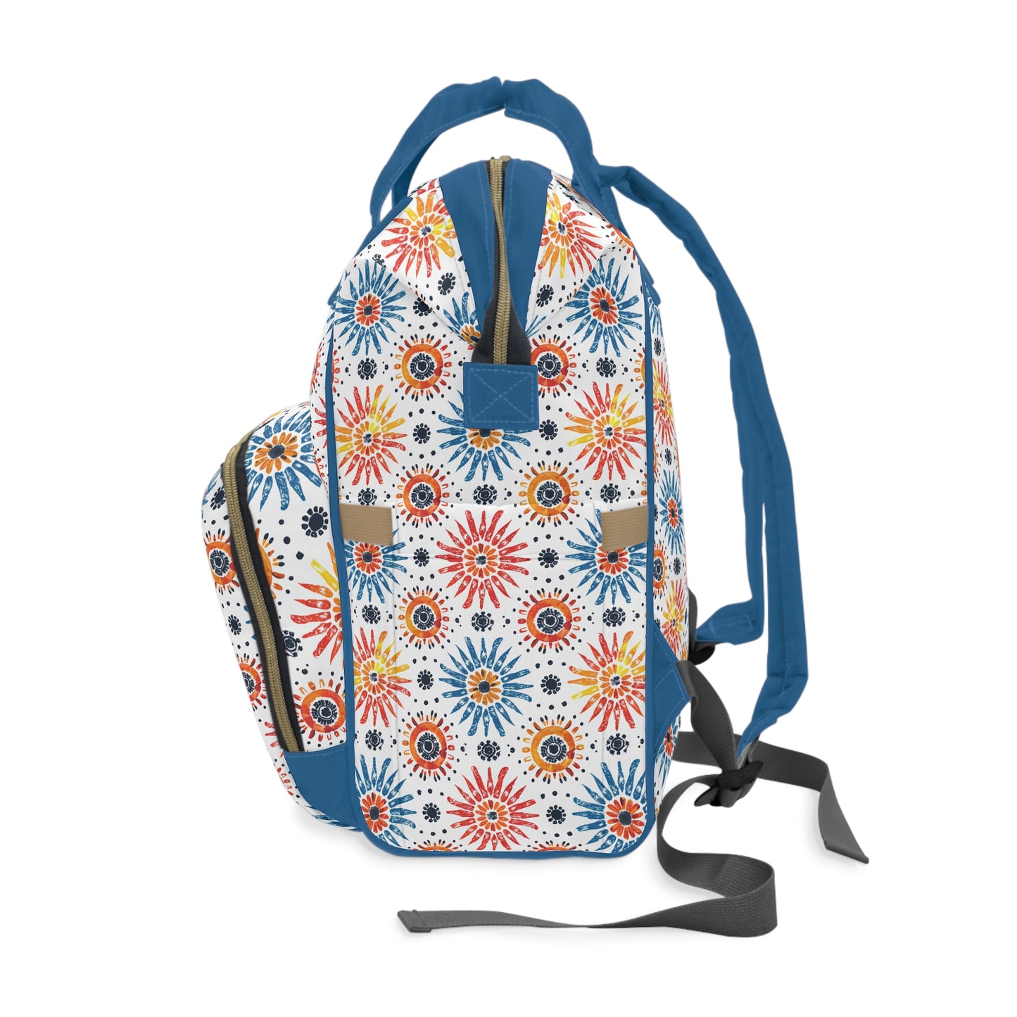 Sunny Burst of Sunflowers in Vibrant Colors Multifunctional Diaper Backpack