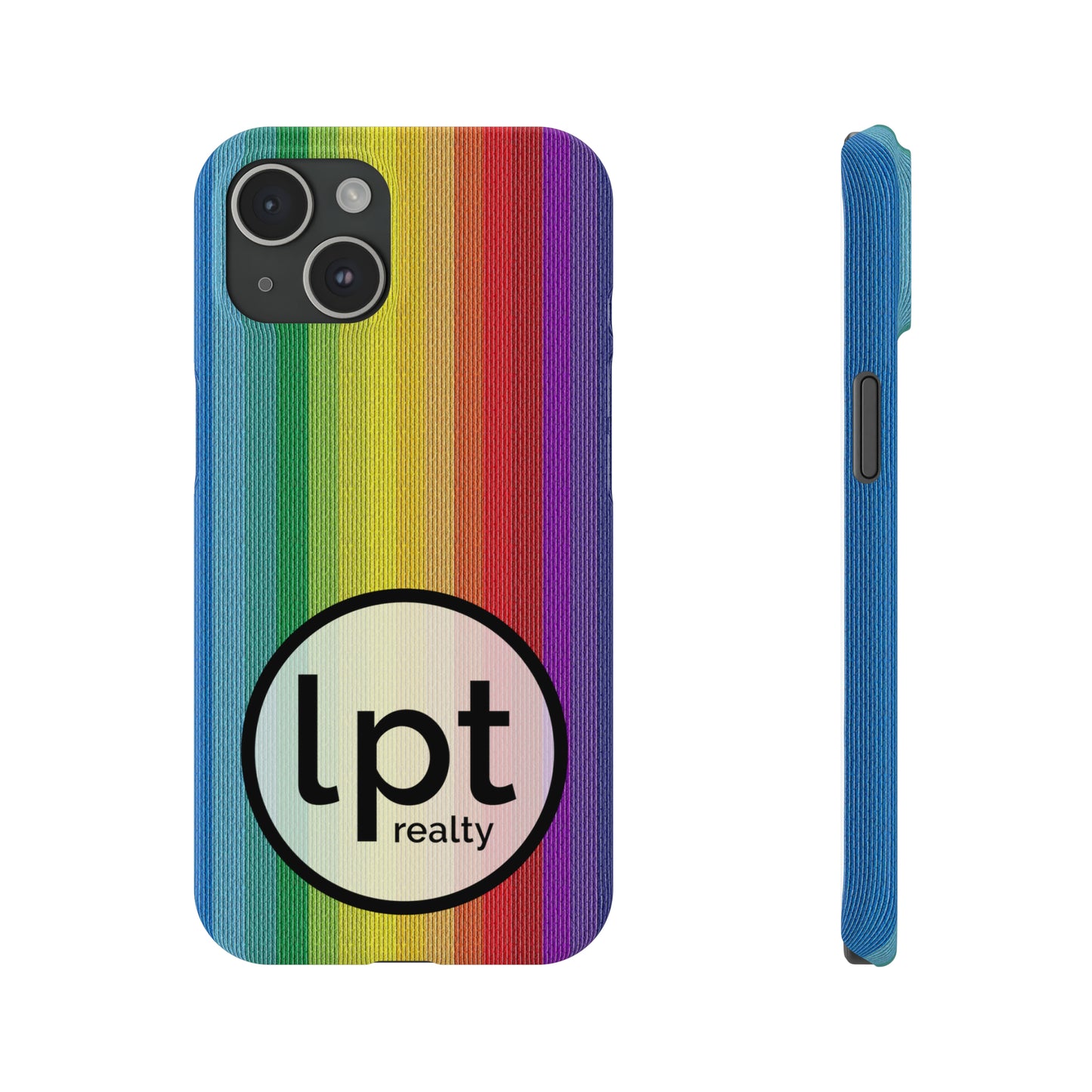 LPT Realty Logo -  Rainbow Stripe Design Iphone 15-12 Slim Phone Case