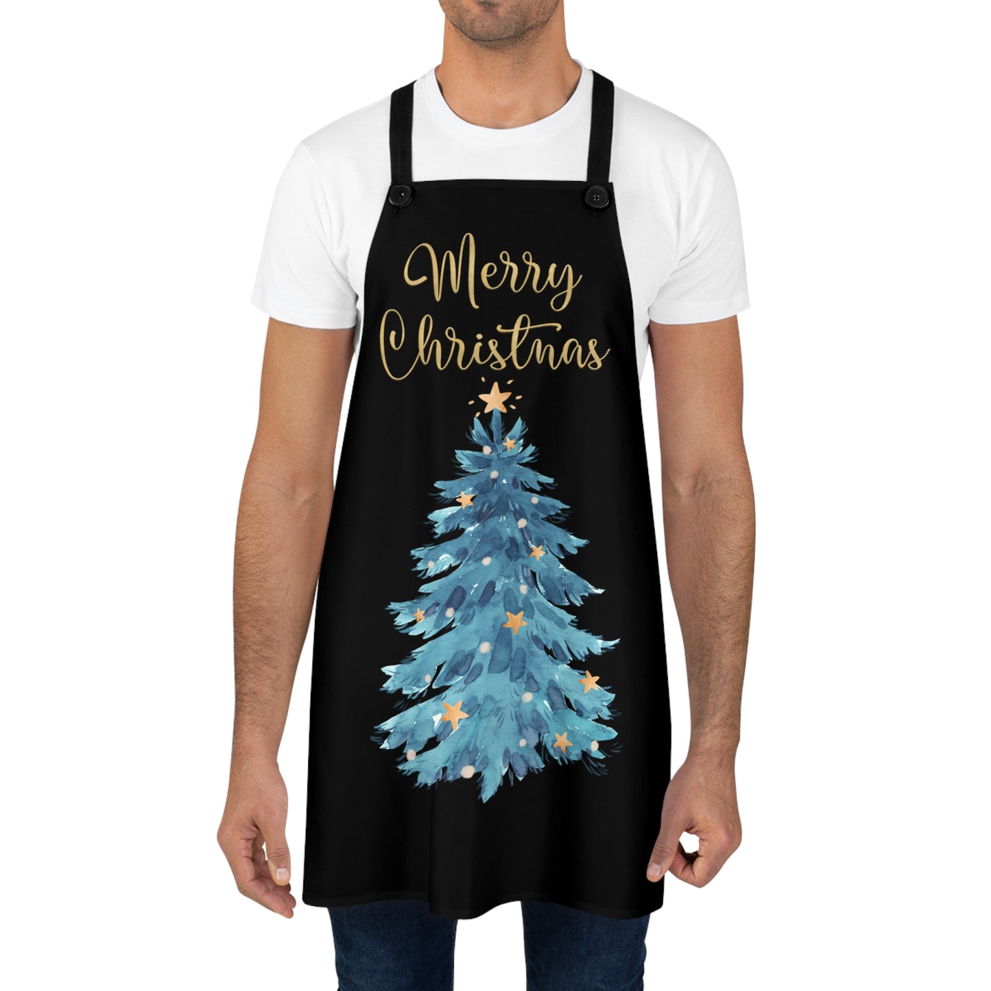 Merry Christmas and Christmas Tree - Kitchen Chef Apron