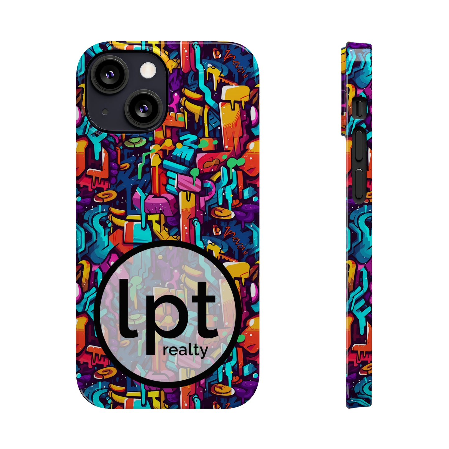 LPT Realty Logo -  3D Abstract Colorful Street Graffiti Art Design Iphone 15-12 Slim Phone Case