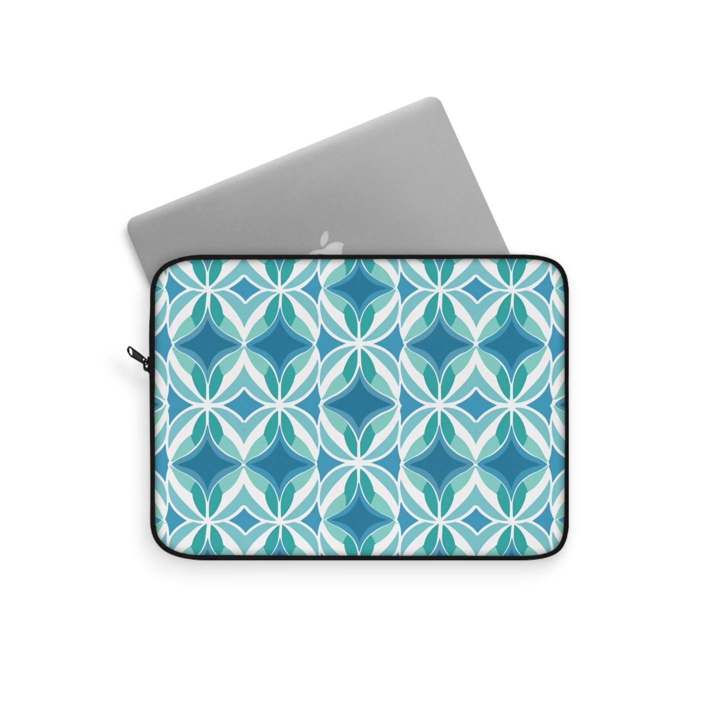 Retro Abstract Blue, Teal, and Aqua Pattern Laptop or Ipad Protective Sleeve 3 Sizes Available