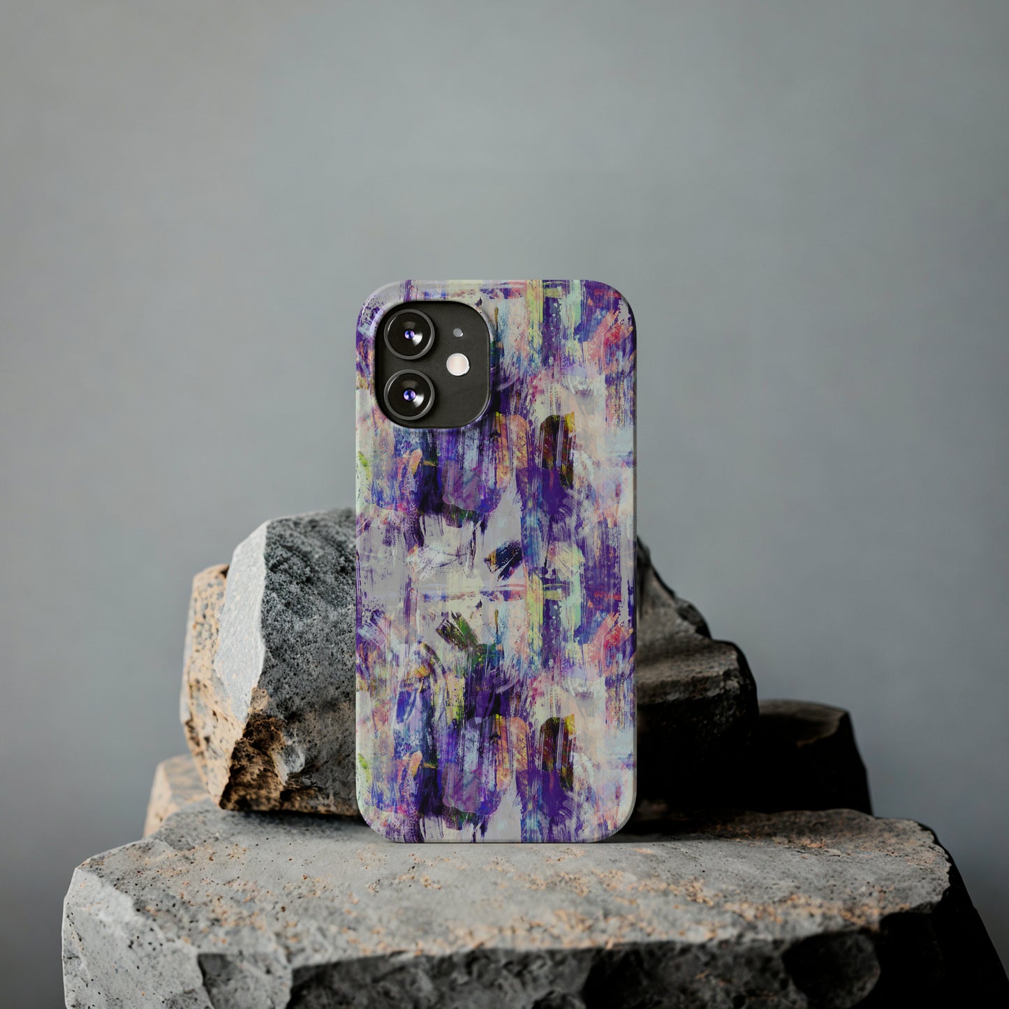 Purple Spring Painted Abstract Iphone 15-12 Slim Phone Case