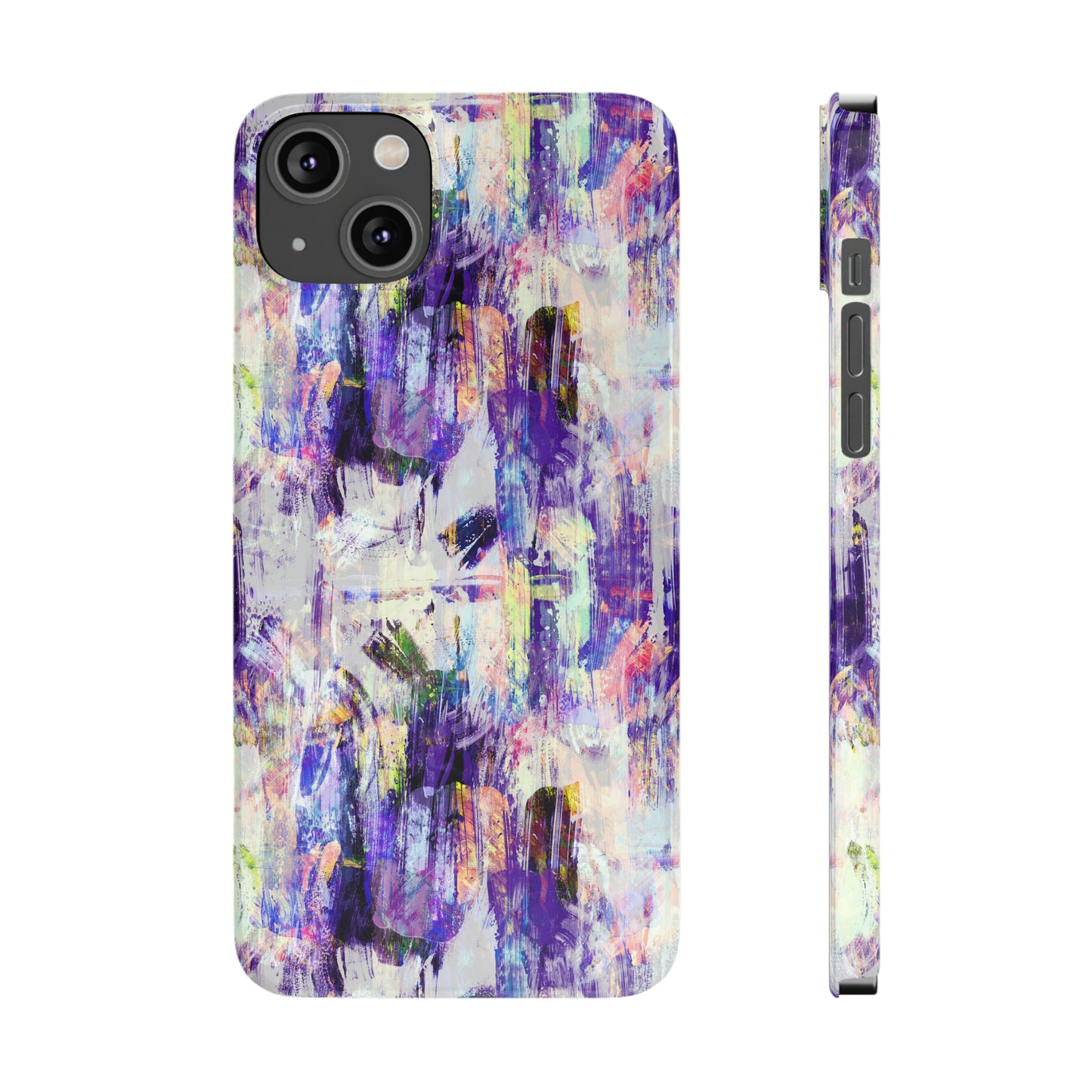 Purple Spring Painted Abstract Iphone 15-12 Slim Phone Case