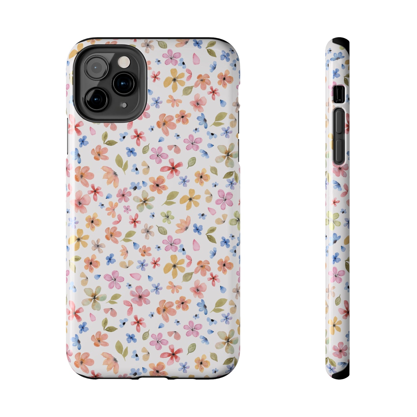 Tiny Pink, Yellow and Blue Flowers Iphone Tough Phone Case