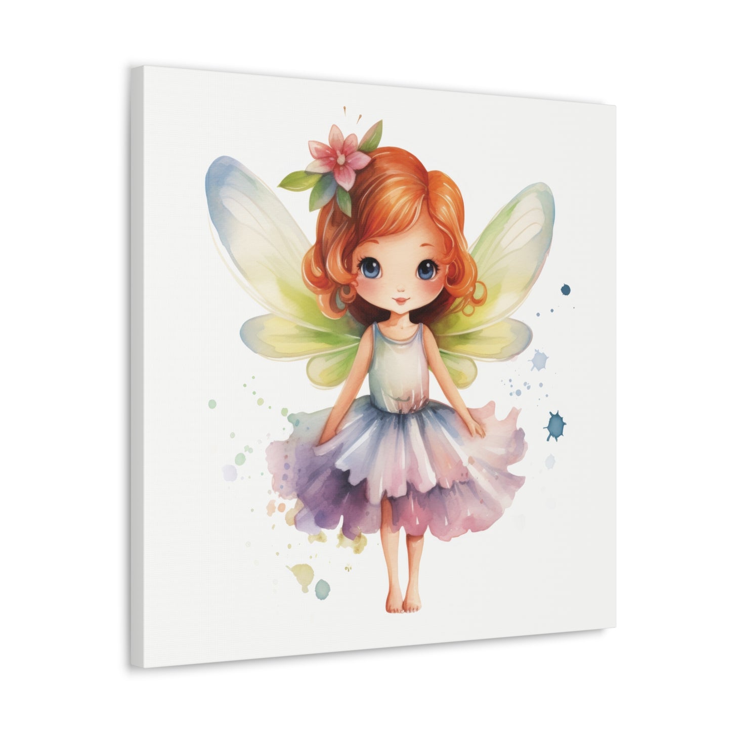 Watercolor Portrait of an Irish Red-Haired Little Girl as a Fairy Ballerina on Canvas Gallery - 5 Sizes