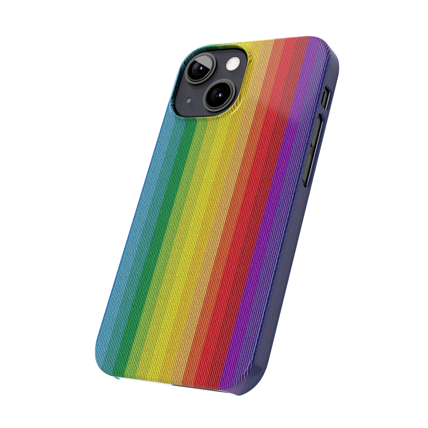 Rainbow Stripe Design Iphone 15-12 Slim Phone Case