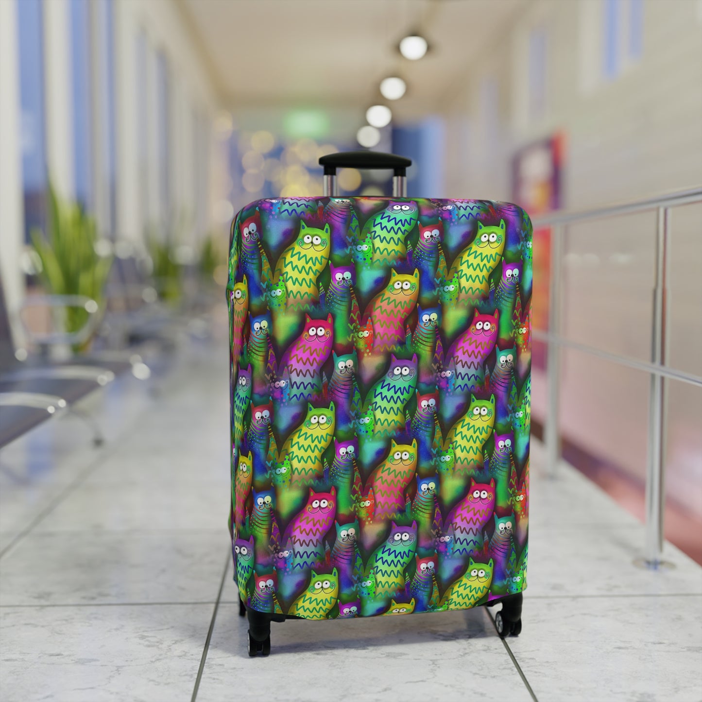 Neon Rainbow Cartoon Cats  - Luggage Protector and Cover 3 Sizes