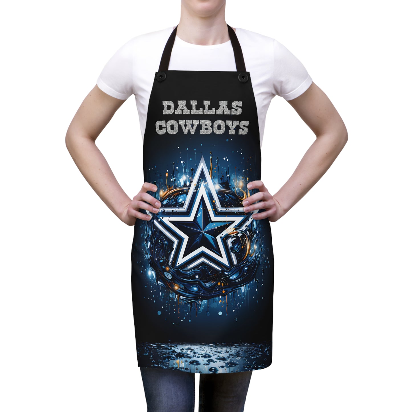 Dallas Cowboys Themed Design with Large Star - Kitchen Chef Apron