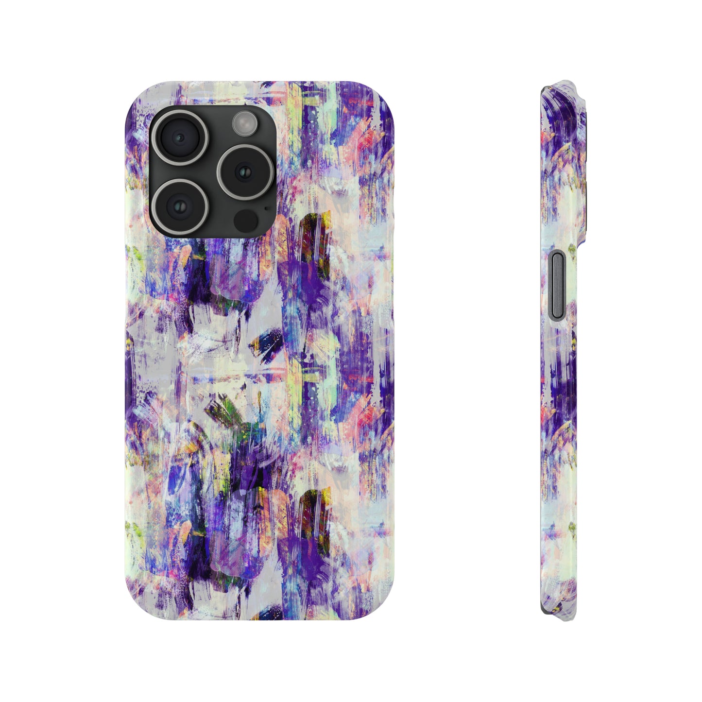 Purple Spring Painted Abstract Iphone 15-12 Slim Phone Case