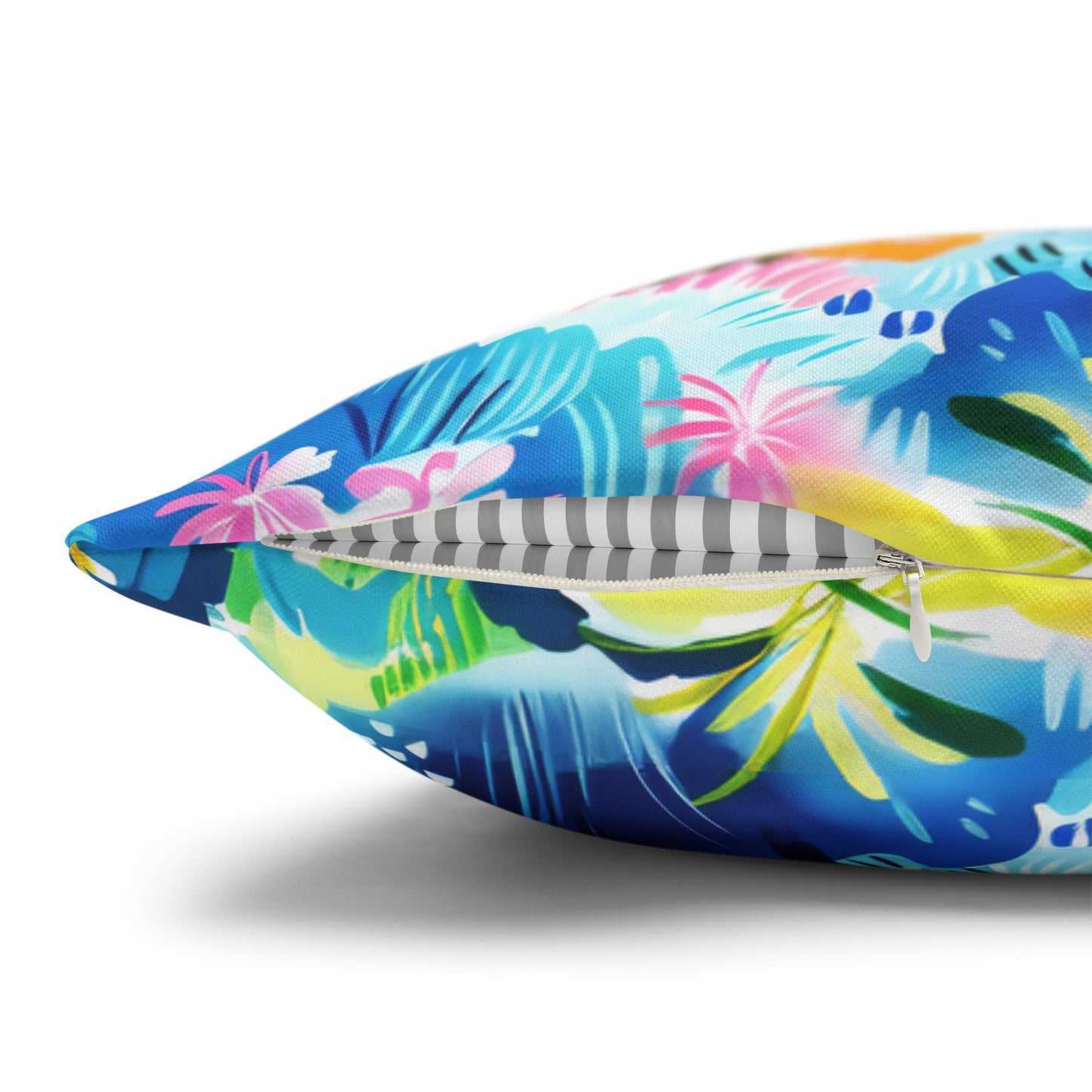 Kaleidoscope Canopy: Tropical Palm Symphony Spun Polyester Square Pillowcase 4 Sizes