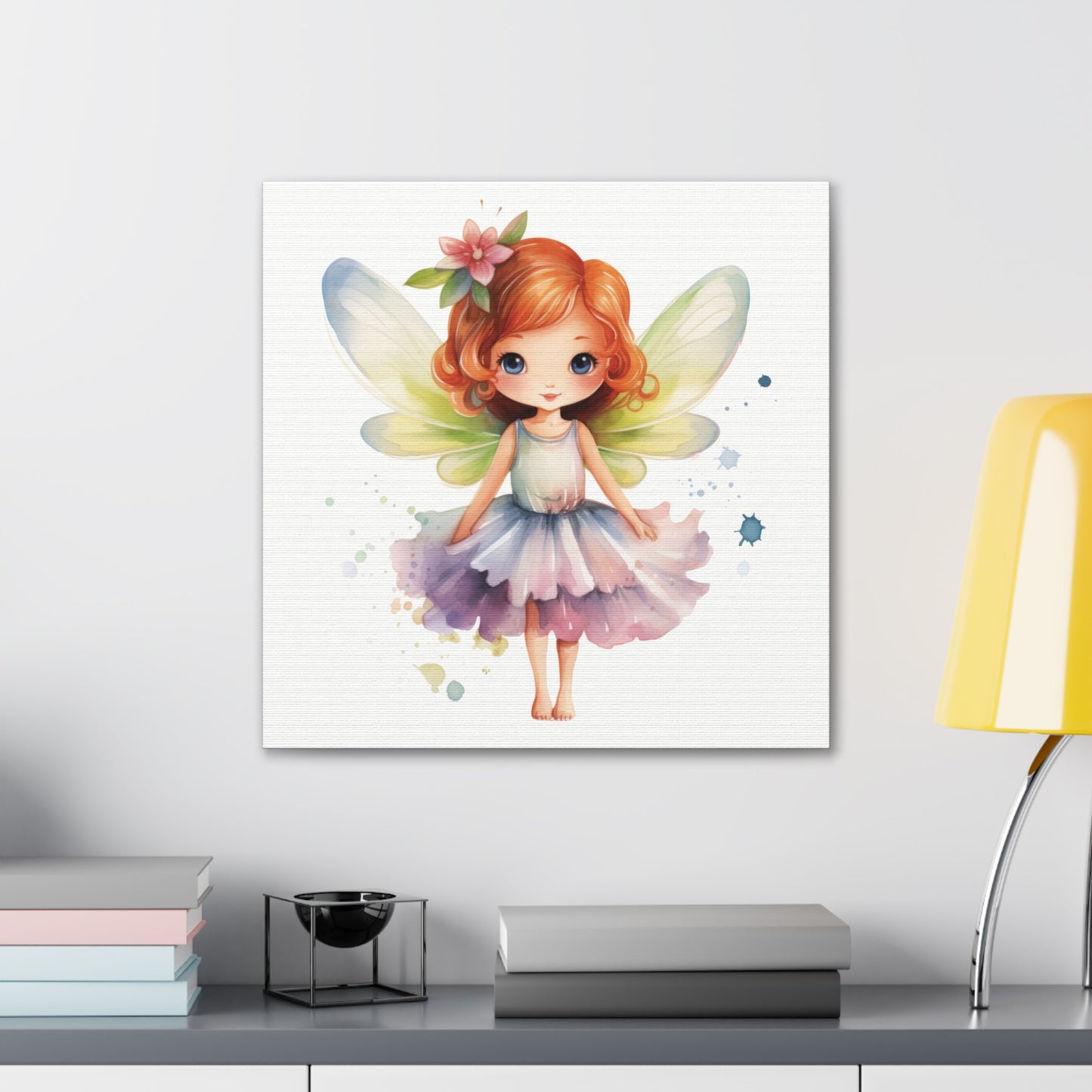 Watercolor Portrait of an Irish Red-Haired Little Girl as a Fairy Ballerina on Canvas Gallery - 5 Sizes