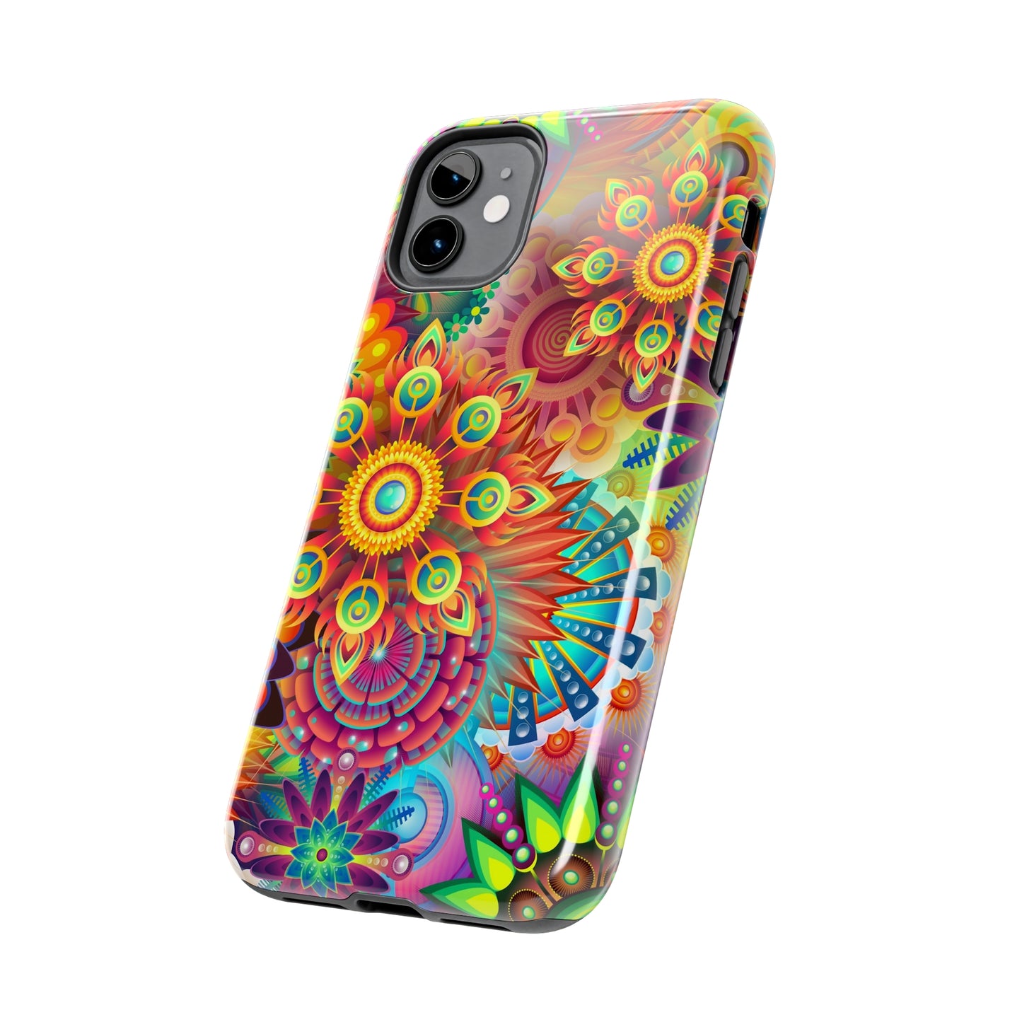 Rainbow Flower Power Design Iphone Tough Phone Case