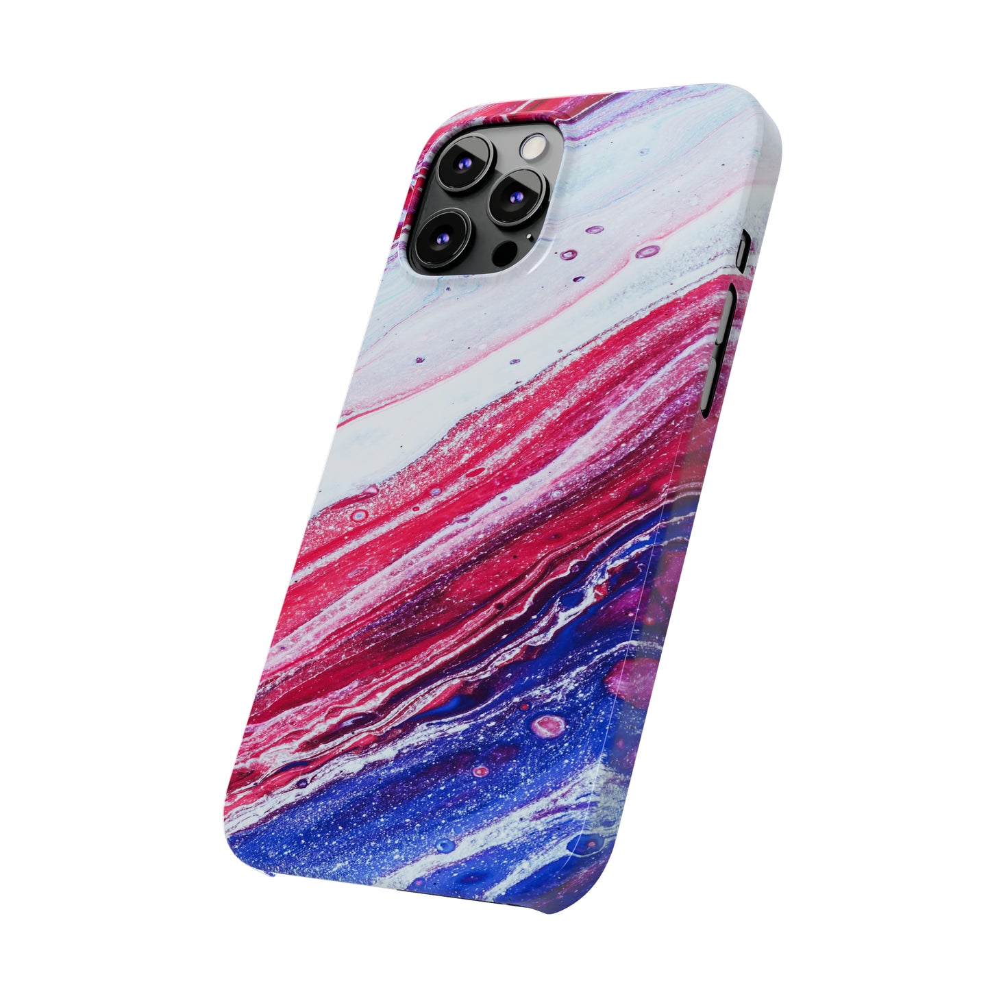 Red White and Blue Alcohol Ink Design Iphone 15-12 Slim Phone Case