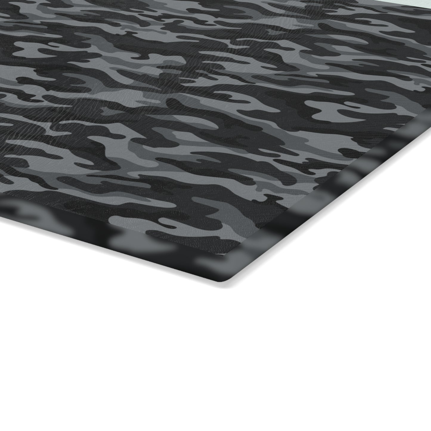 Gray and Black Camouflage Design - Glass Cutting Board  8" x 11" and 11" x 15"