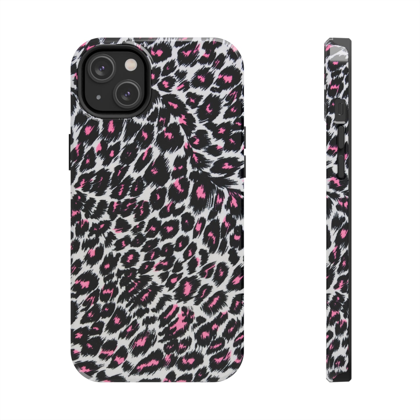 Fierce Femininity Pink and Black Leopard Print Iphone Tough Phone Case