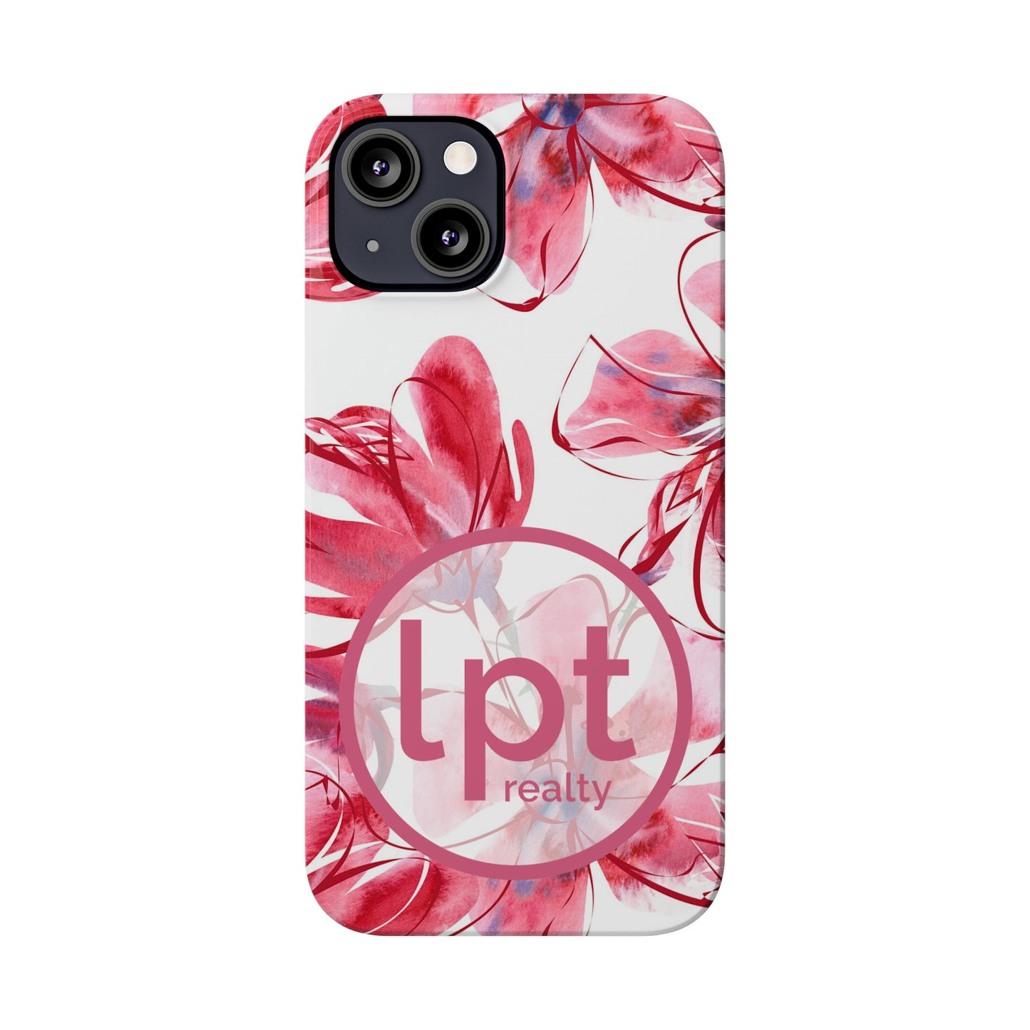 LPT Realty Logo -  Large Pink Flower Iphone 15-12 Slim Phone Case