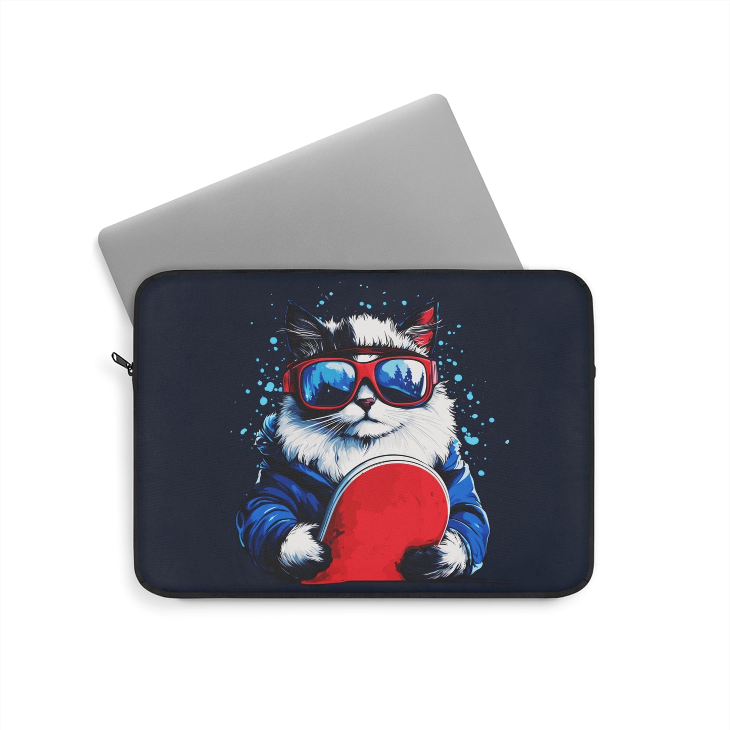 Snowboarding Ragdoll Cat Chill Vibes Only Laptop or Ipad Protective Sleeve 3 Sizes Available