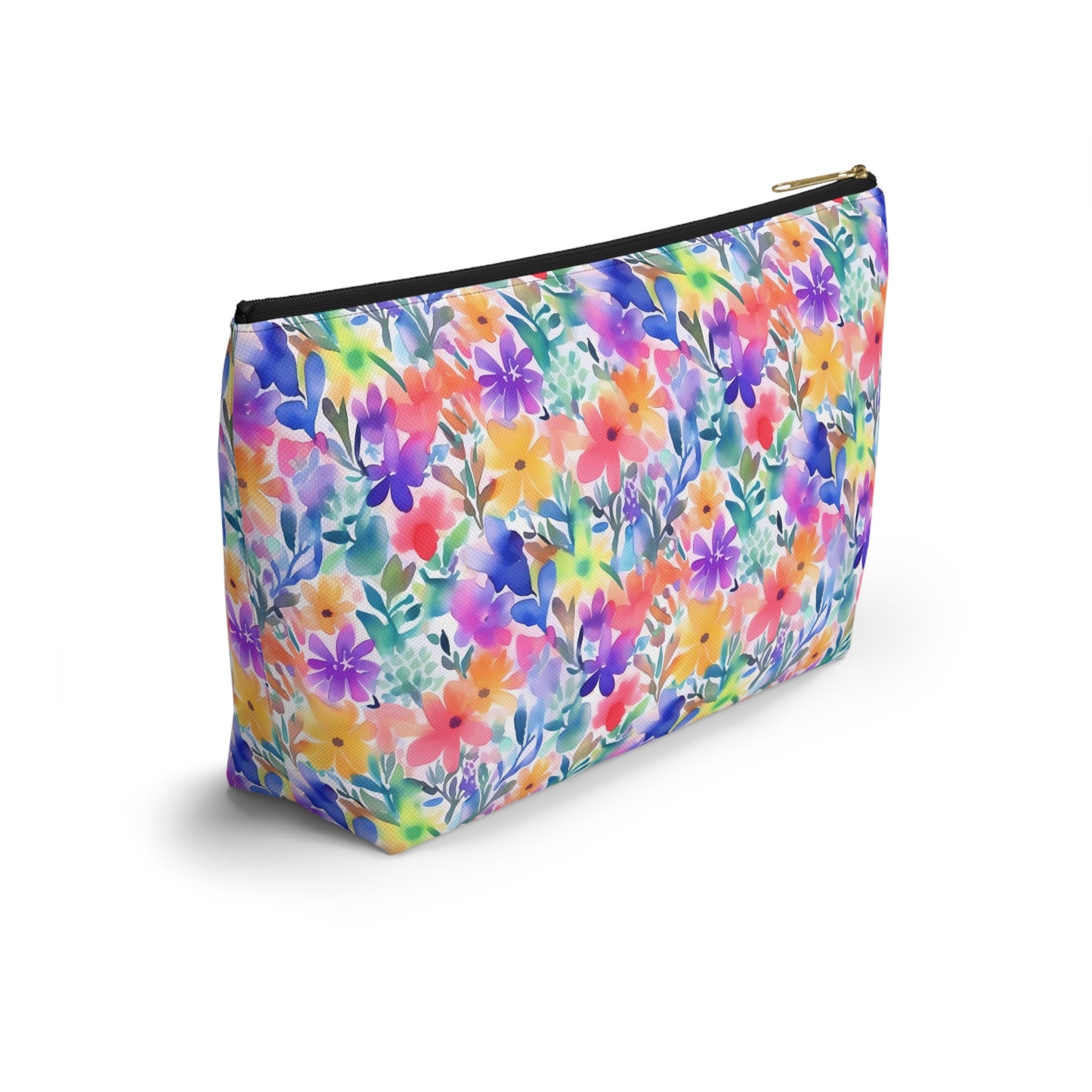 Radiant Watercolor Blooms: Bright and Vivid Floral  Design - Makeup & Accessory Bag 2 Sizes