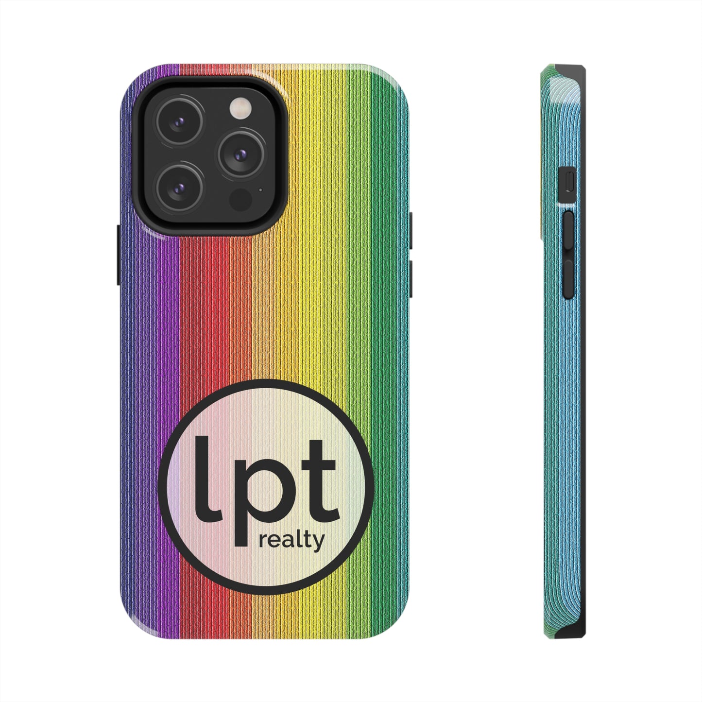 LPT Realty Logo -  Rainbow Stripe Design Iphone Tough Phone Case