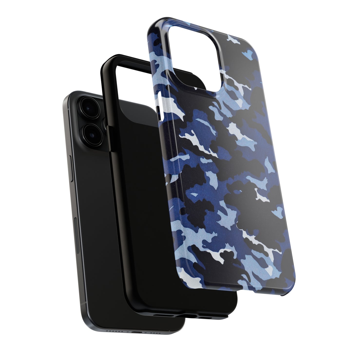 Deep Sea Concealment: Navy Blue Camouflage Iphone Tough Phone Case